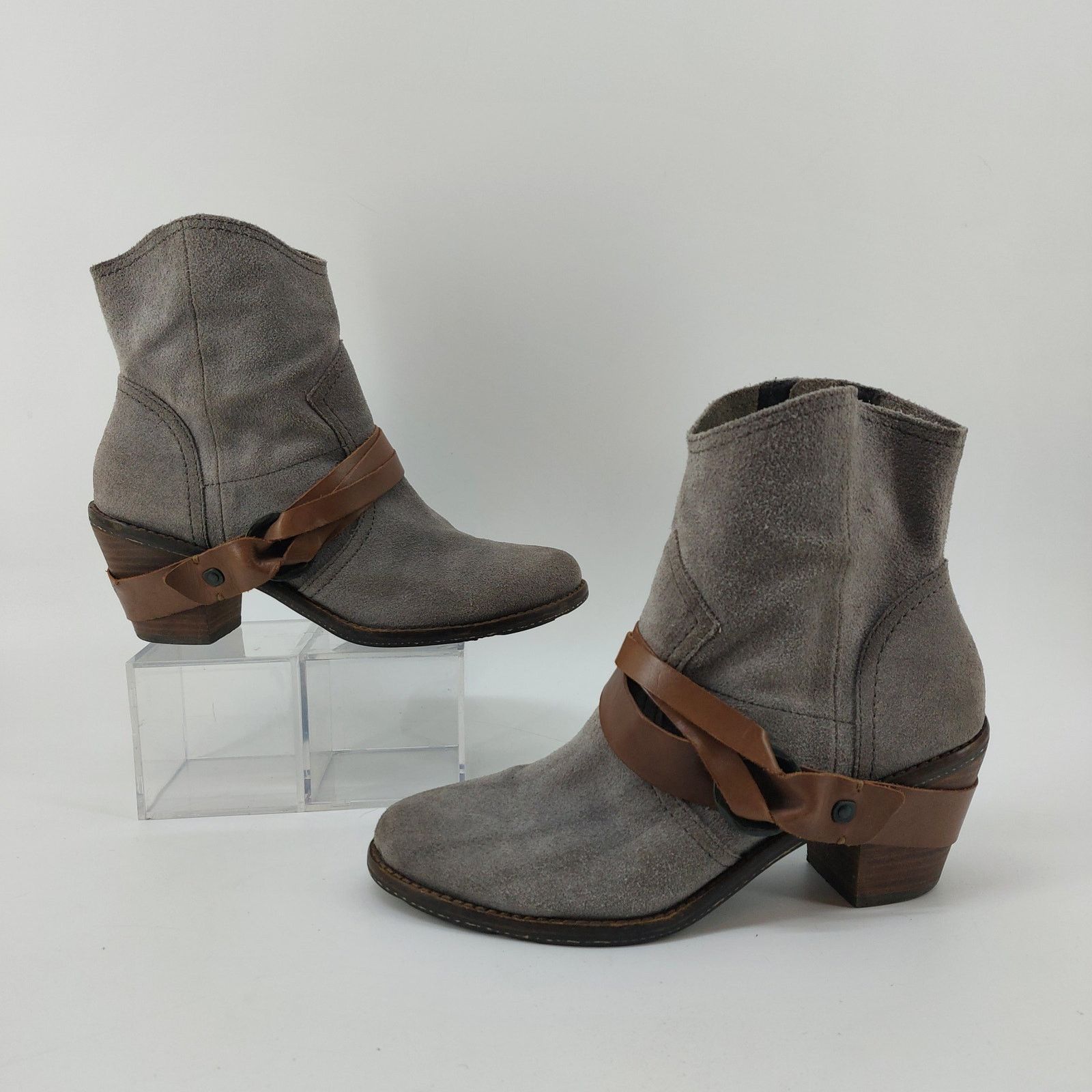 Other OTBT Bedford Sz 8M Gray Suede Leather Boots Ankle Bootie Size US 8 / IT 38 - 3 Thumbnail