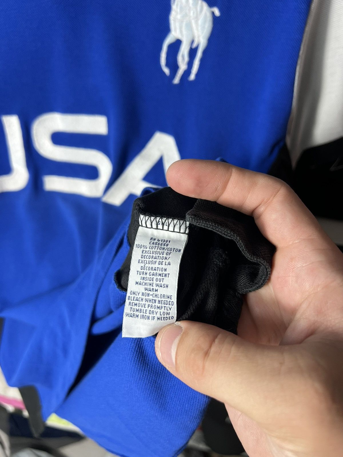 Polo Ralph Lauren Polo Ralph Lauren Blue White USA LXVII 2 Big Pony Polo Shirt Size US M / EU 48-50 / 2 - 10 Thumbnail