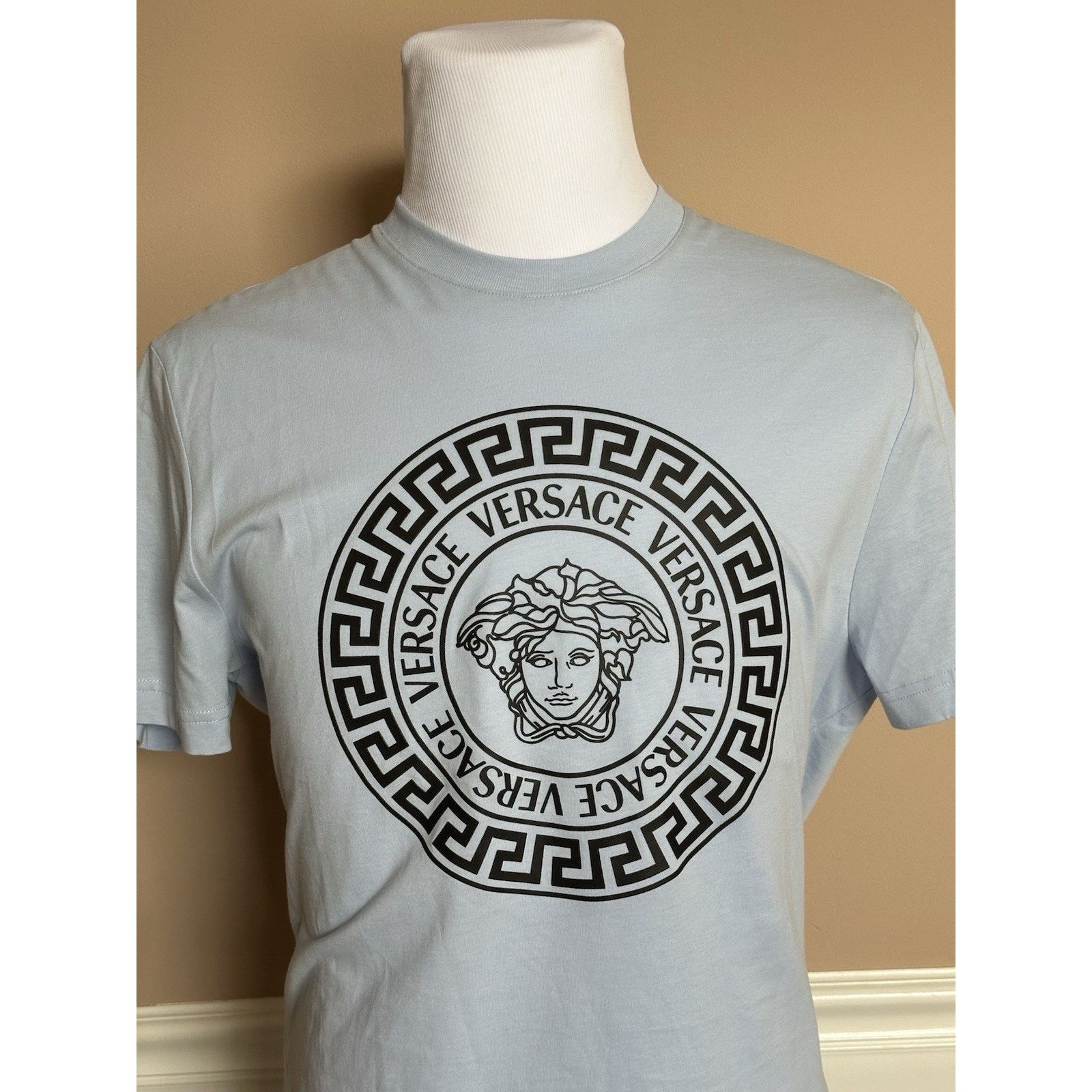 Versace Versace Medusa Print Light Blue Jersey T-Shirt L 1011861 Size US L / EU 52-54 / 3 - 4 Thumbnail