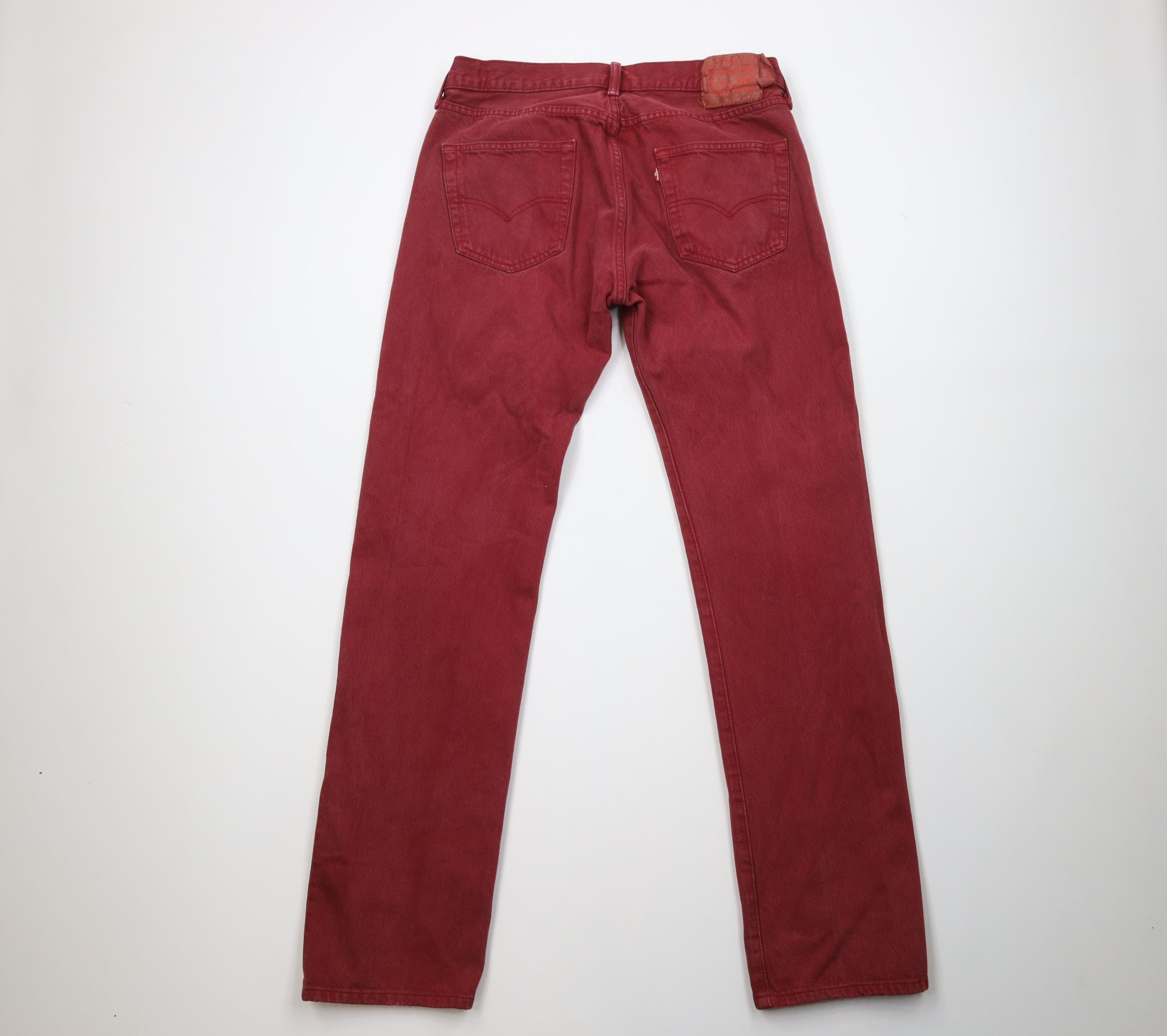 Levi's Vintage Y2K Levis 501xx Button Fly Original Fit Jeans Red Size US 34 / EU 50 - 11 Thumbnail