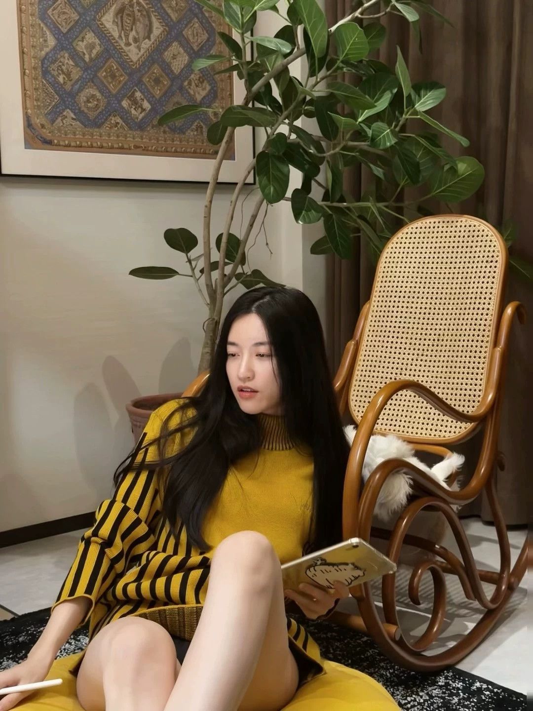 Valentino VALENTINO Vtg Yellow Vertical Stripe Wool Sweater Size S / US 4 / IT 40 - 8 Thumbnail