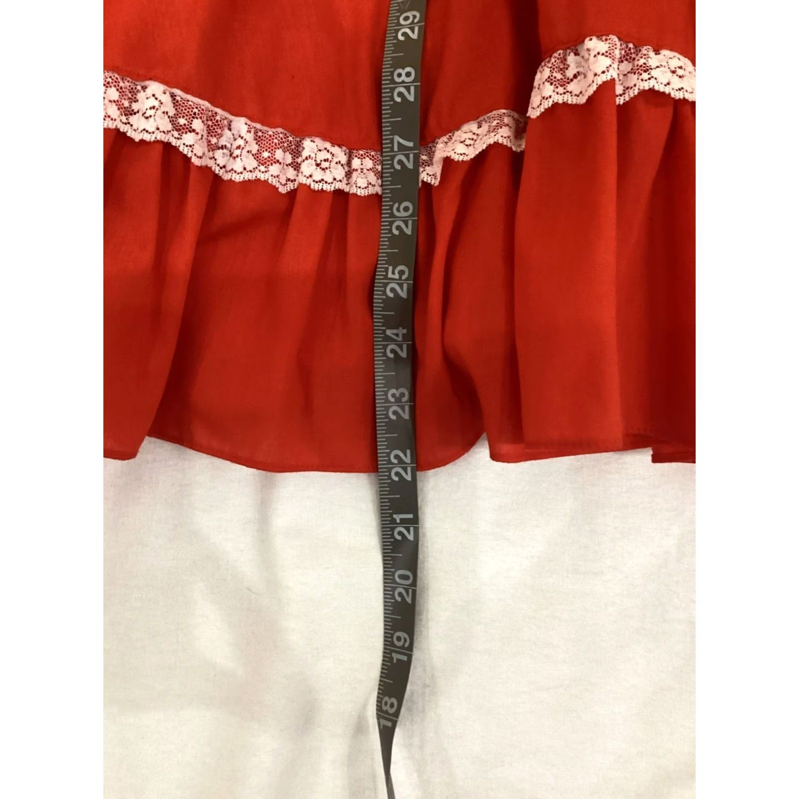 Vintage VINTAGE Jeri Bee Dress Womens 12 Red M/L Lace Zipper Closure Button Detail Party Like New Size M / US 6-8 / IT 42-44 - 3 Thumbnail