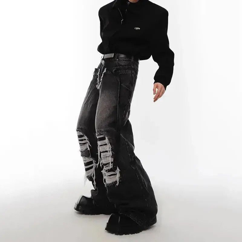 Japanese Brand Japanese Opium Ripped pants design high street holes washed Size US 32 / EU 48 - 3 Thumbnail