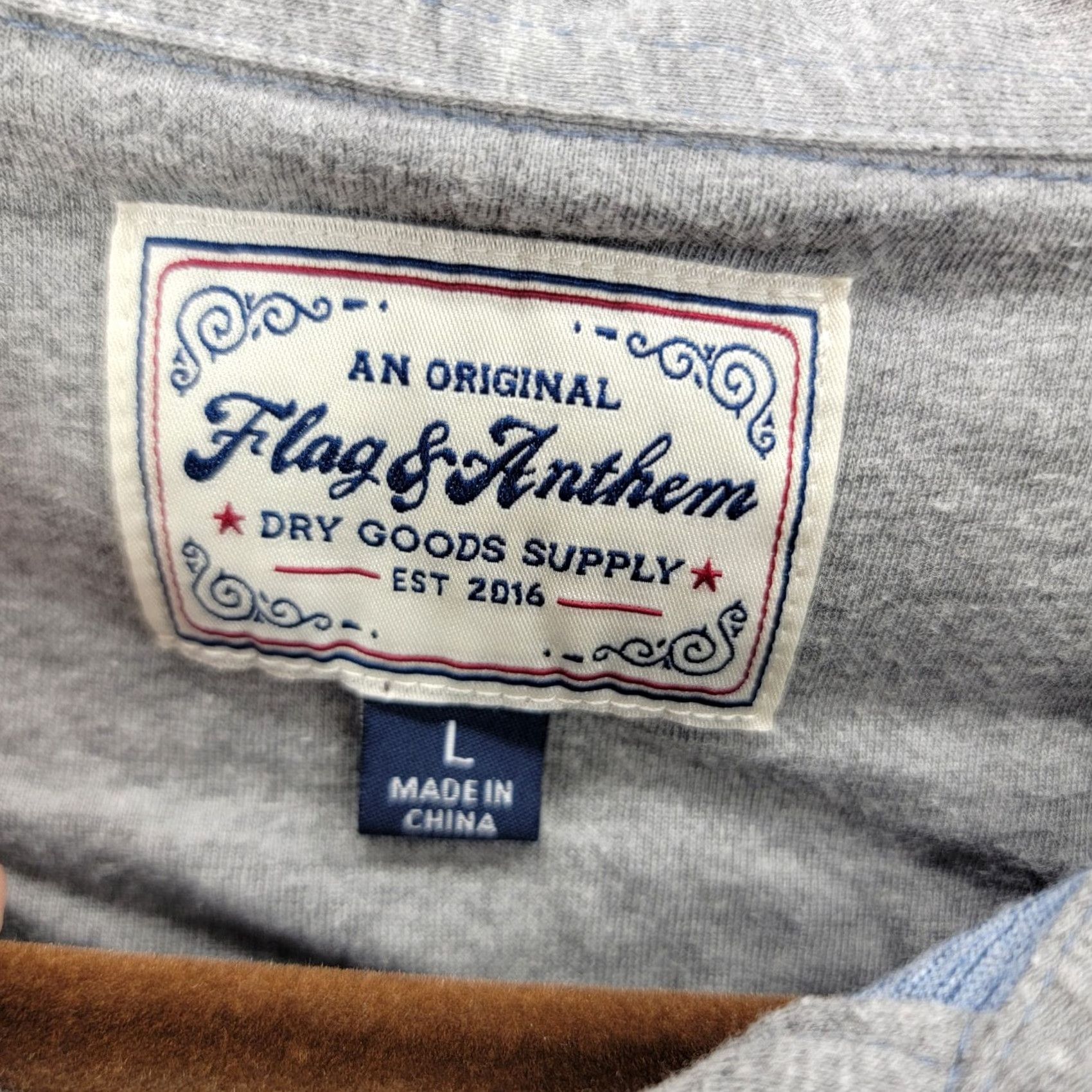 Flag & Anthem Flag & Anthem shirt Mens Large Striped Blue Gray Polo Size US L / EU 52-54 / 3 - 4 Thumbnail