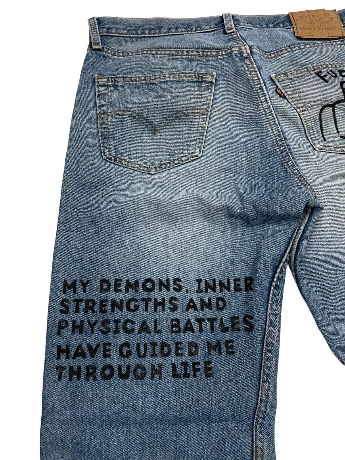 Band Tees Sick GG Allin Custom Hand Made Jeans On Vintage Levi’s 501 Size US 34 / EU 50 - 13 Thumbnail