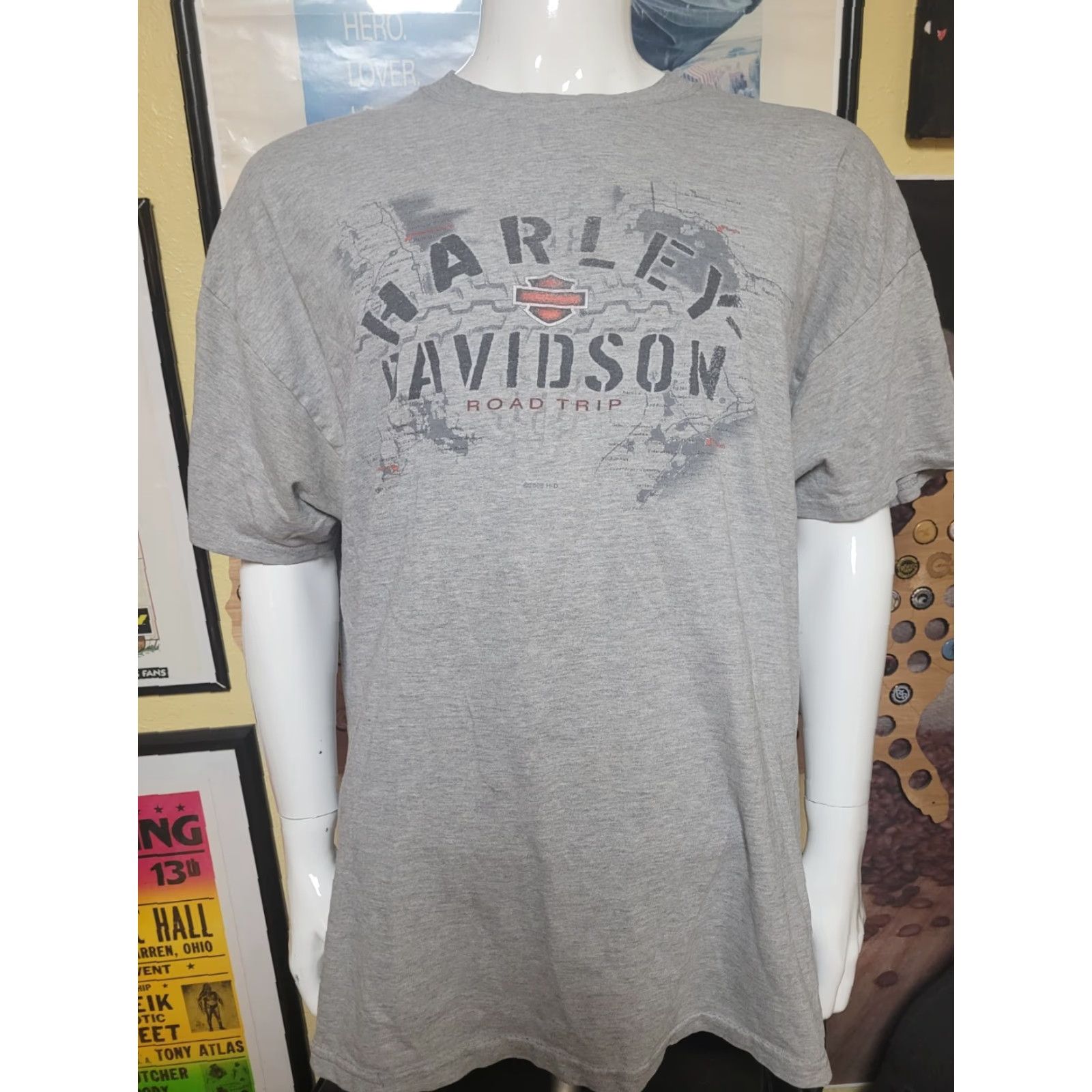 Harley Davidson VTG Harley-Davidson T Shirt Graphic Tee Men 2XL Gray Cotton Blend Short Sleeve Crew Neck Biker Motorcycle Little River Tifton GA Size US XXL / EU 58 / 5 - 2 Thumbnail