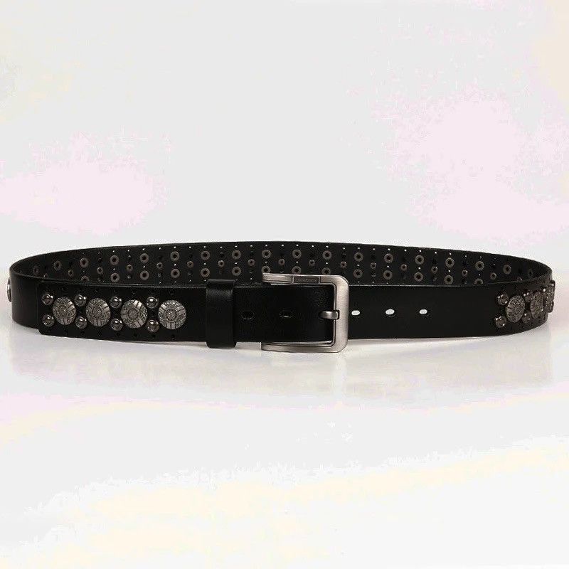 Japanese Brand × Vintage Metal Rivet Cowboy Belt Genuine Leather Cowskin Size ONE SIZE - 5 Thumbnail