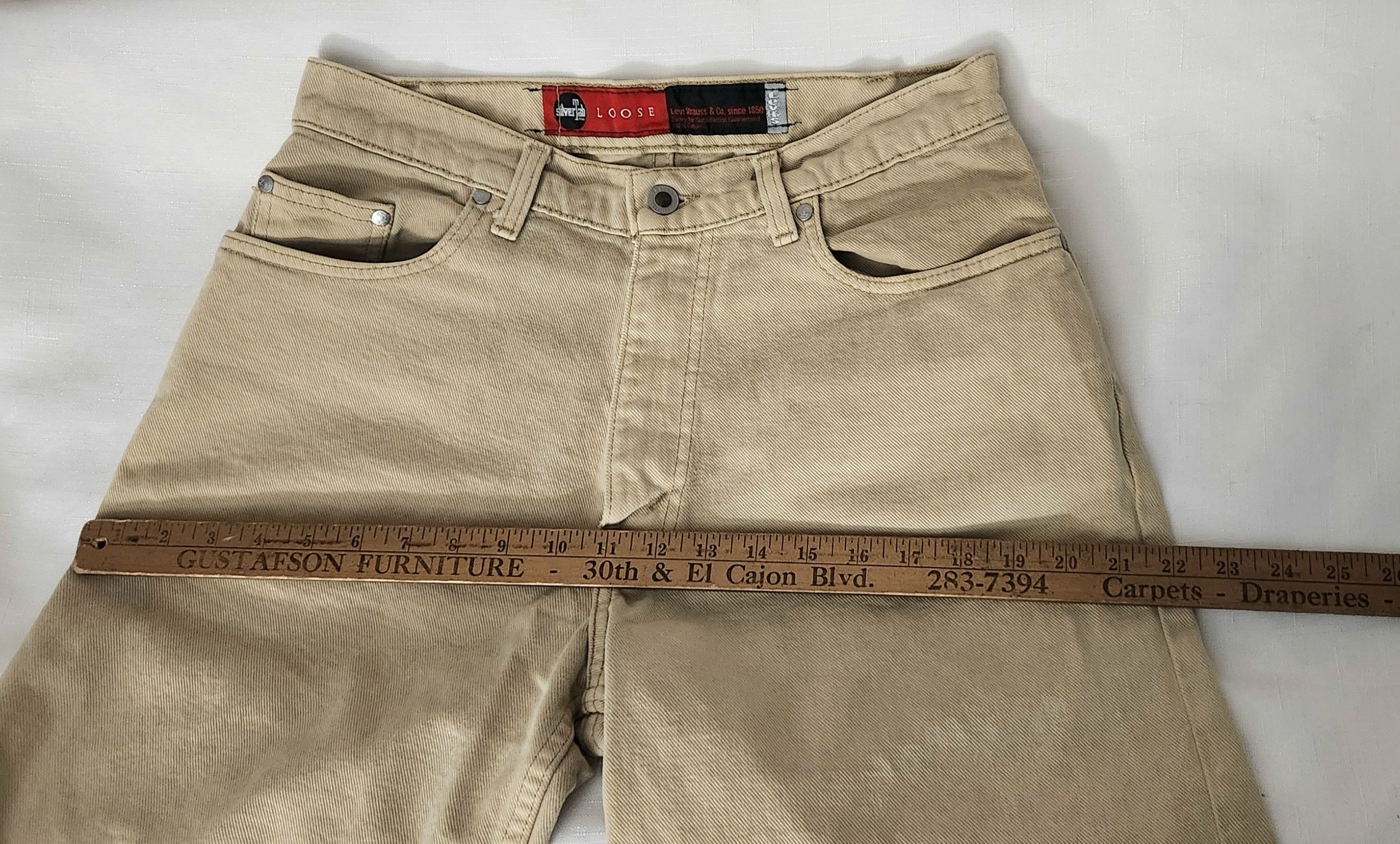 Levi's × Vintage Vtg 90s Levi’s Silver Tab Loose Fit Jeans Shorts Beige 31 Size US 31 - 9 Thumbnail