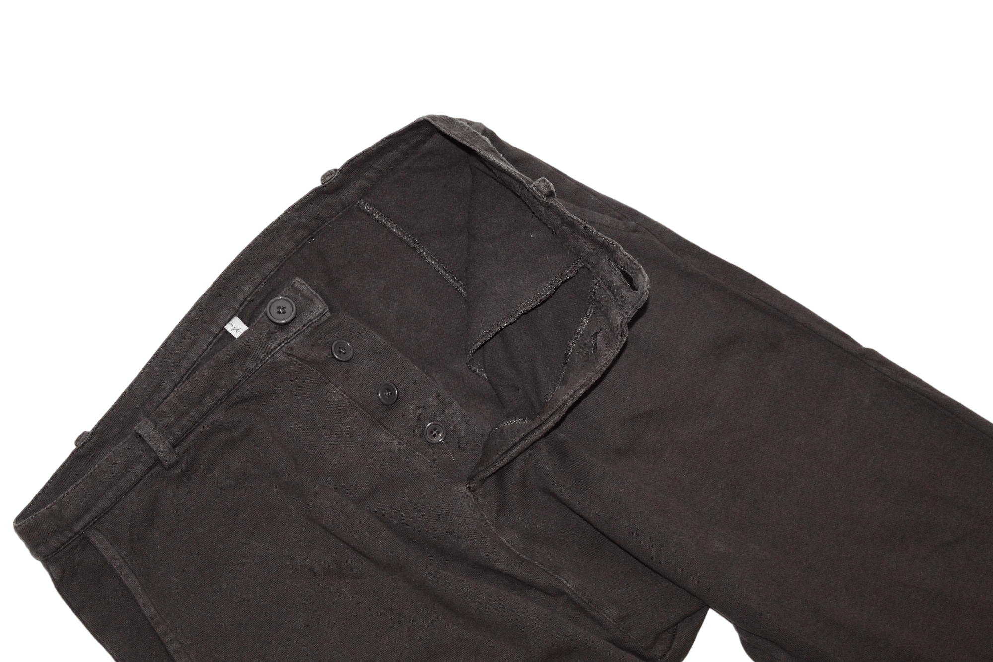 First Aid To The Injured First Aid To The Injured Drop Crotch Button-fly Raw Cut Pant Size US 34 / EU 50 - 2 Thumbnail