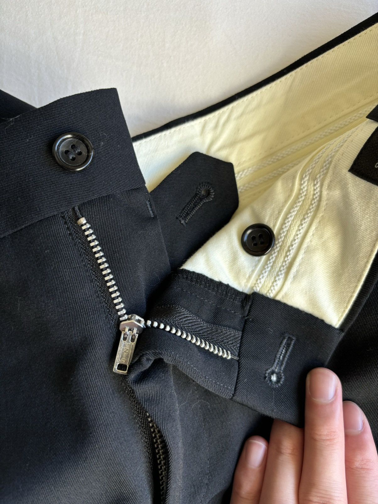 Comme des Garcons Homme Plus Black Zip-off wool trousers Size US 31 - 10 Thumbnail
