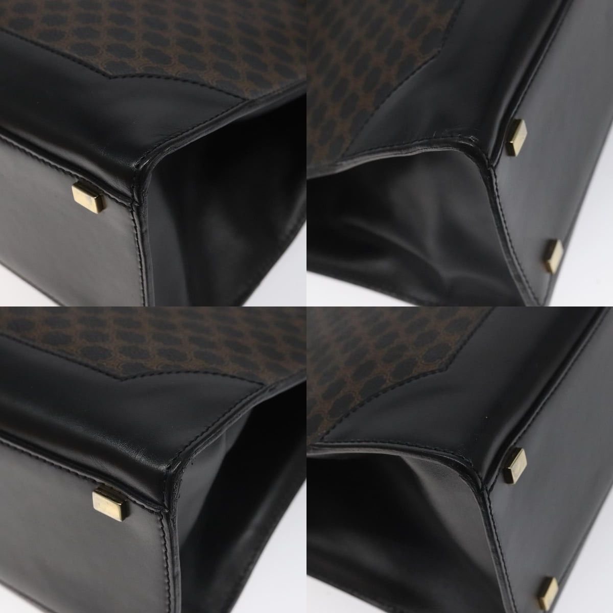 Celine CELINE Macadam Canvas Shoulder Bag Pvc Leather Black Gold Size ONE SIZE - 10 Thumbnail