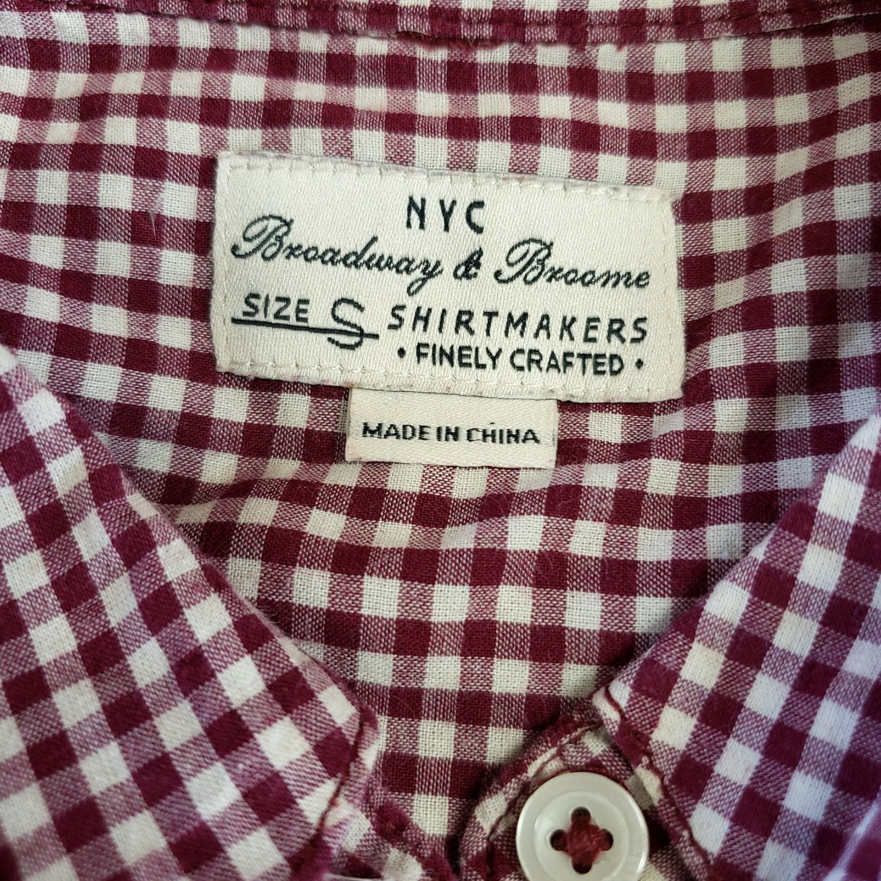 Vintage Broadway & Broome Women’s Button-Up Shirt Sz S Red White Gingham Cotton Size S / US 4 / IT 40 - 5 Thumbnail