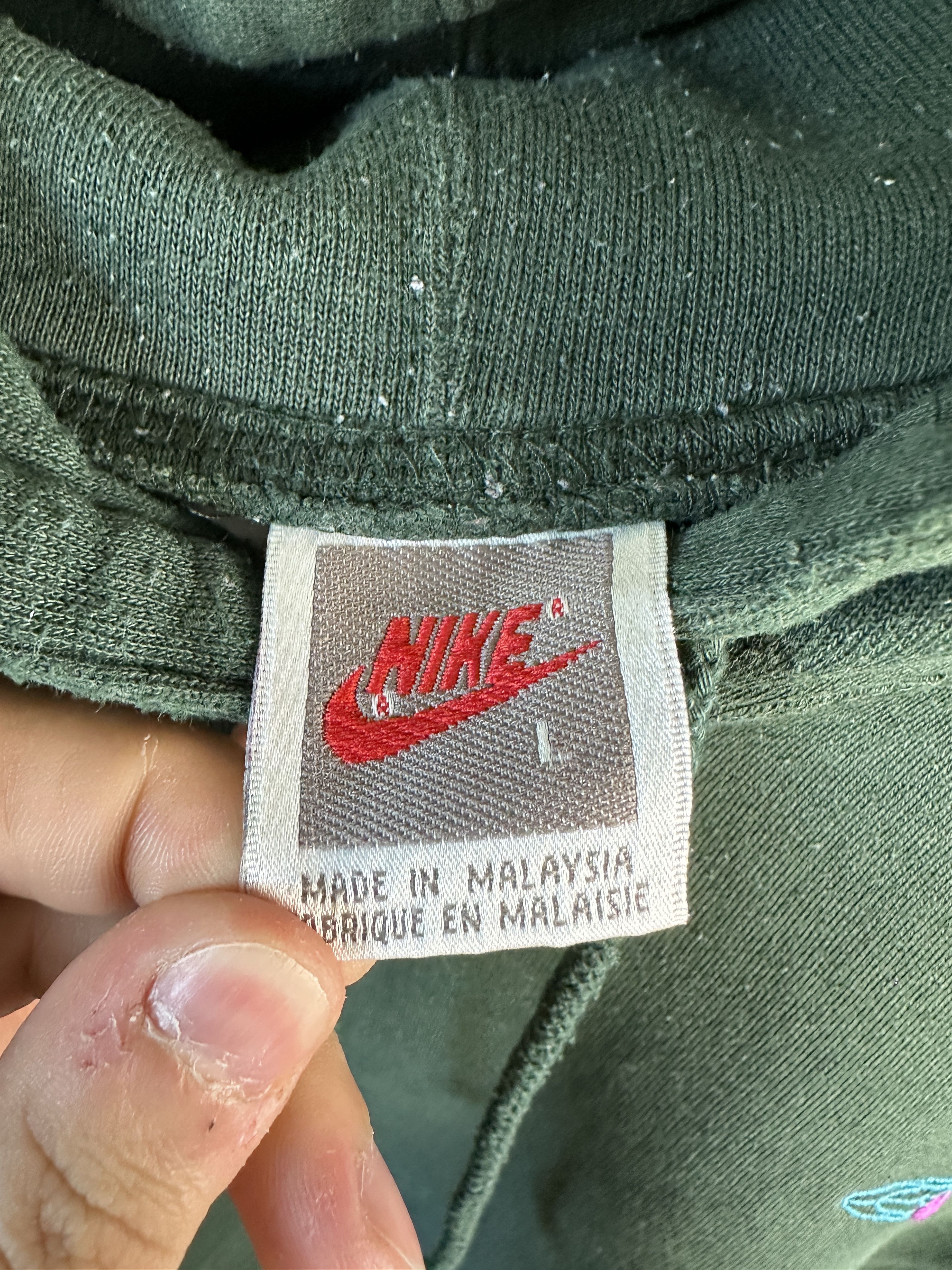 Nike × Vintage Vintage Nike Hoodie – Green – Globe Logo Size US L / EU 52-54 / 3 - 4 Thumbnail