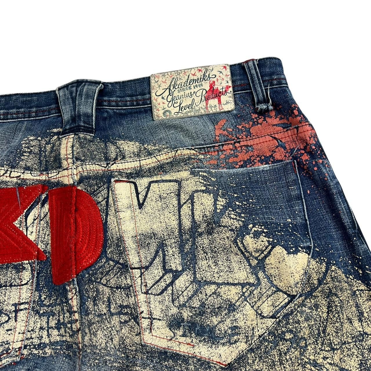 Akademiks Vintage Akademiks Baggy Embroidered Denim Jeans - Waist: 34 Size US 34 / EU 50 - 4 Thumbnail