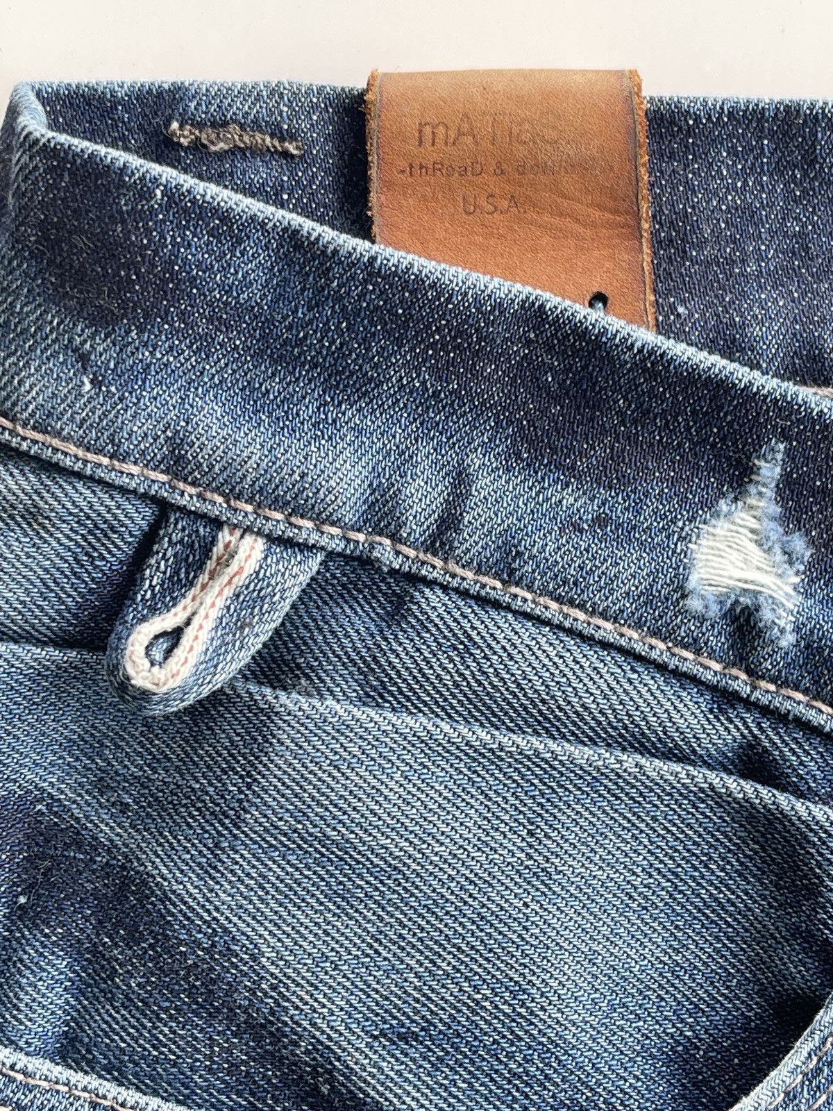 MATiAS Matias Pacheco Hand Tailored Distressed Selvedge Denim Size US 31 - 12 Thumbnail