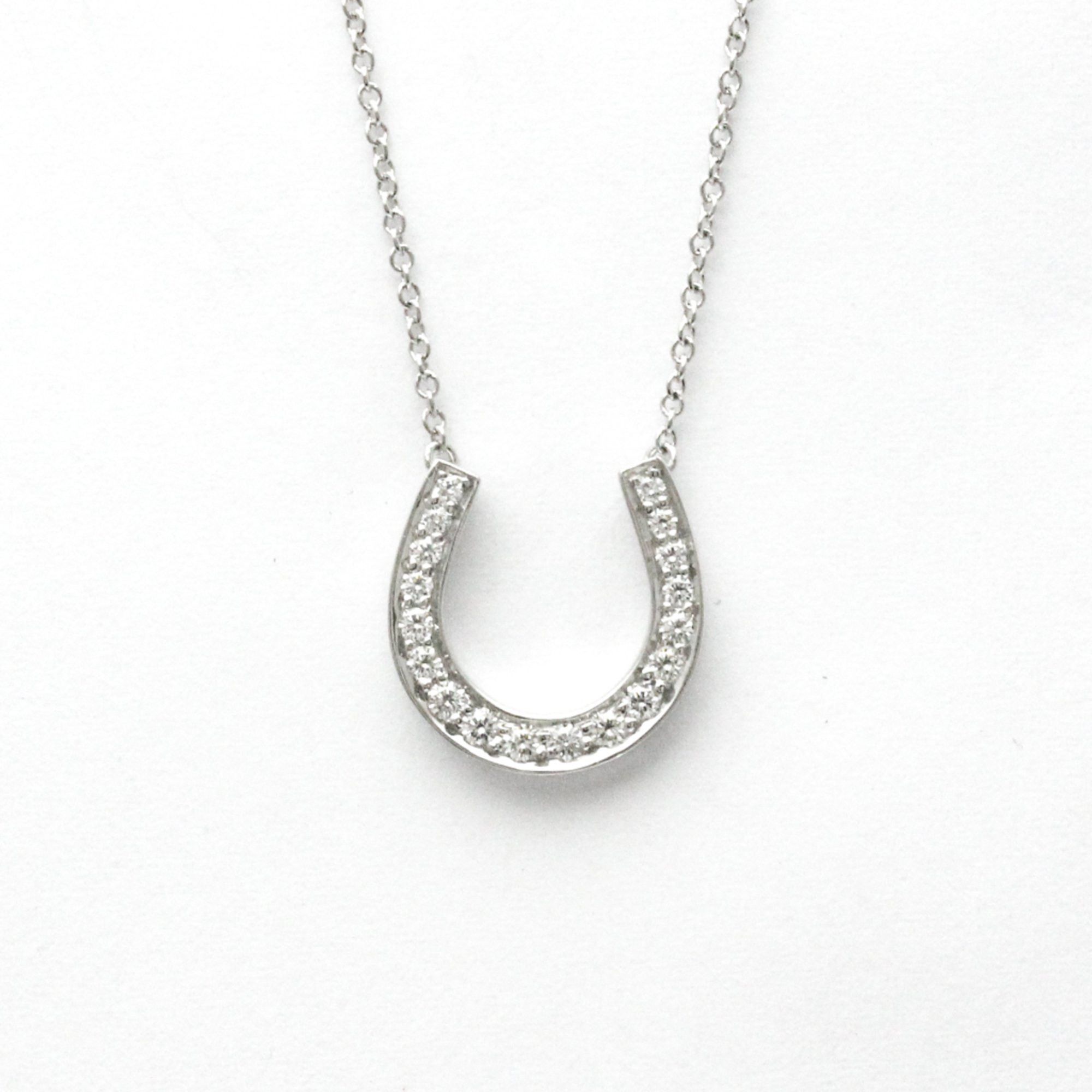 image of Tiffany Co Tiffany Horseshoe Necklace Platinum Diamond Men,women Fashion Pendant Necklace (Silver),