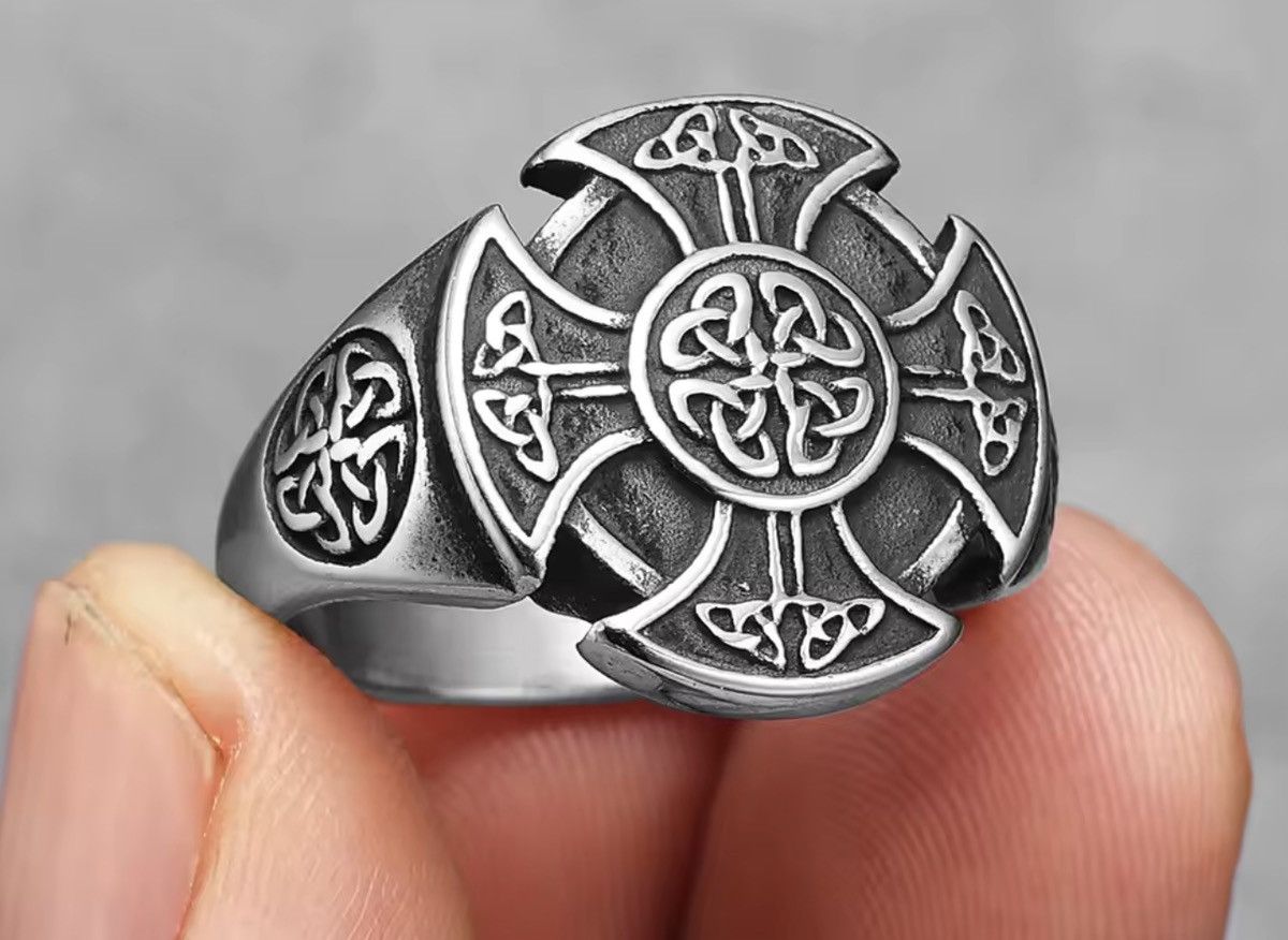 Jewelry Celtic Knot Viking Cross Ring ( Size 7-13 ) Size ONE SIZE - 3 Thumbnail