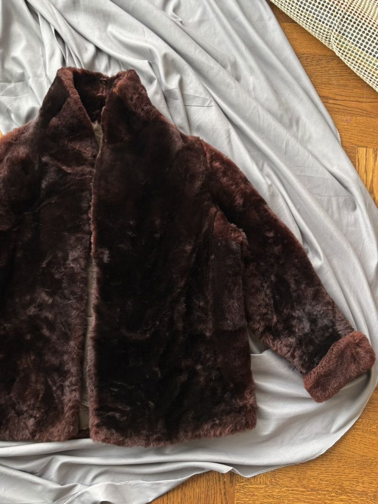 Vintage 1950s Fur Coat Vintage Sheared Beaver Overcoat Cropped Mob Size US S / EU 44-46 / 1 - 22 Thumbnail