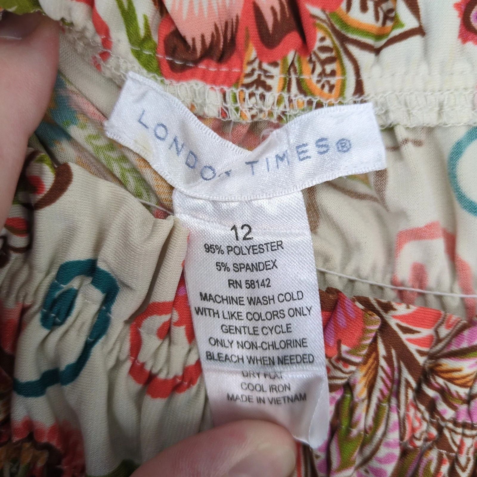 Other London Times Floral Smocked Midi Dress Sz 12 Ruffled Trim Size XL / US 12-14 / IT 48-50 - 6 Thumbnail