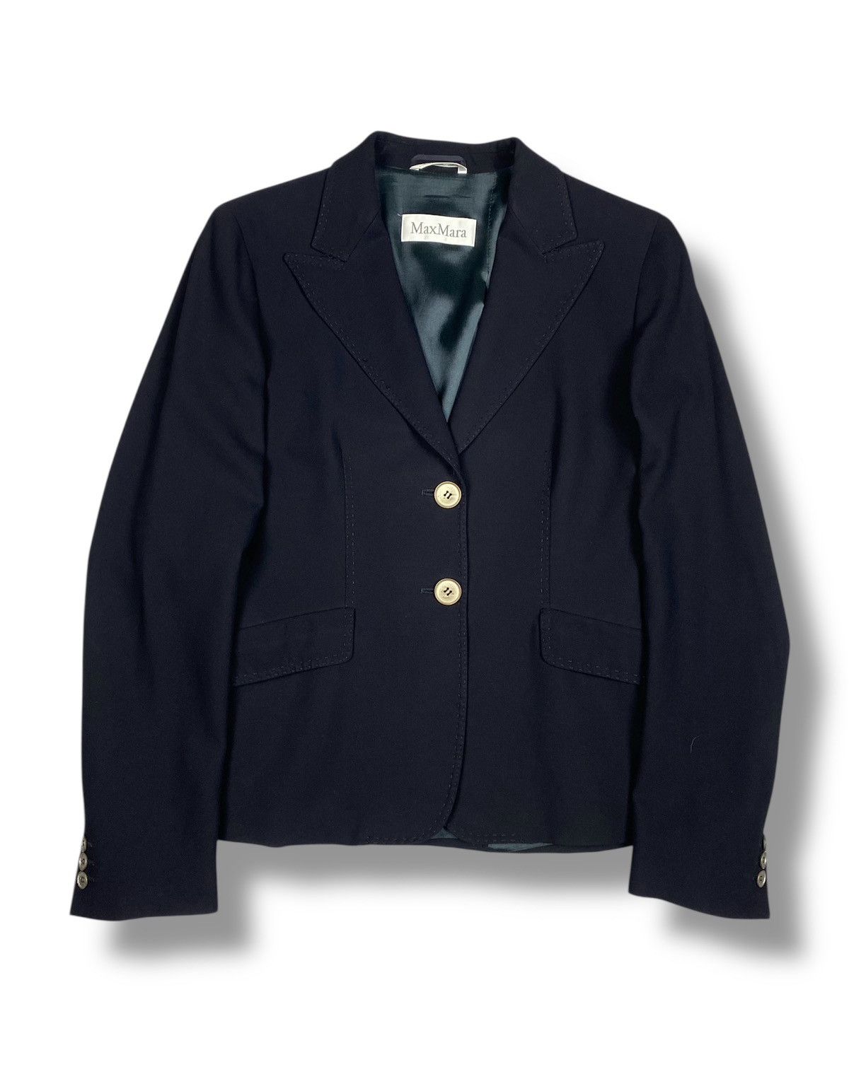 Max Mara Max Mara Black Virgin Wool Blazer Made in Italy Size M / US 6-8 / IT 42-44 - 1 Thumbnail