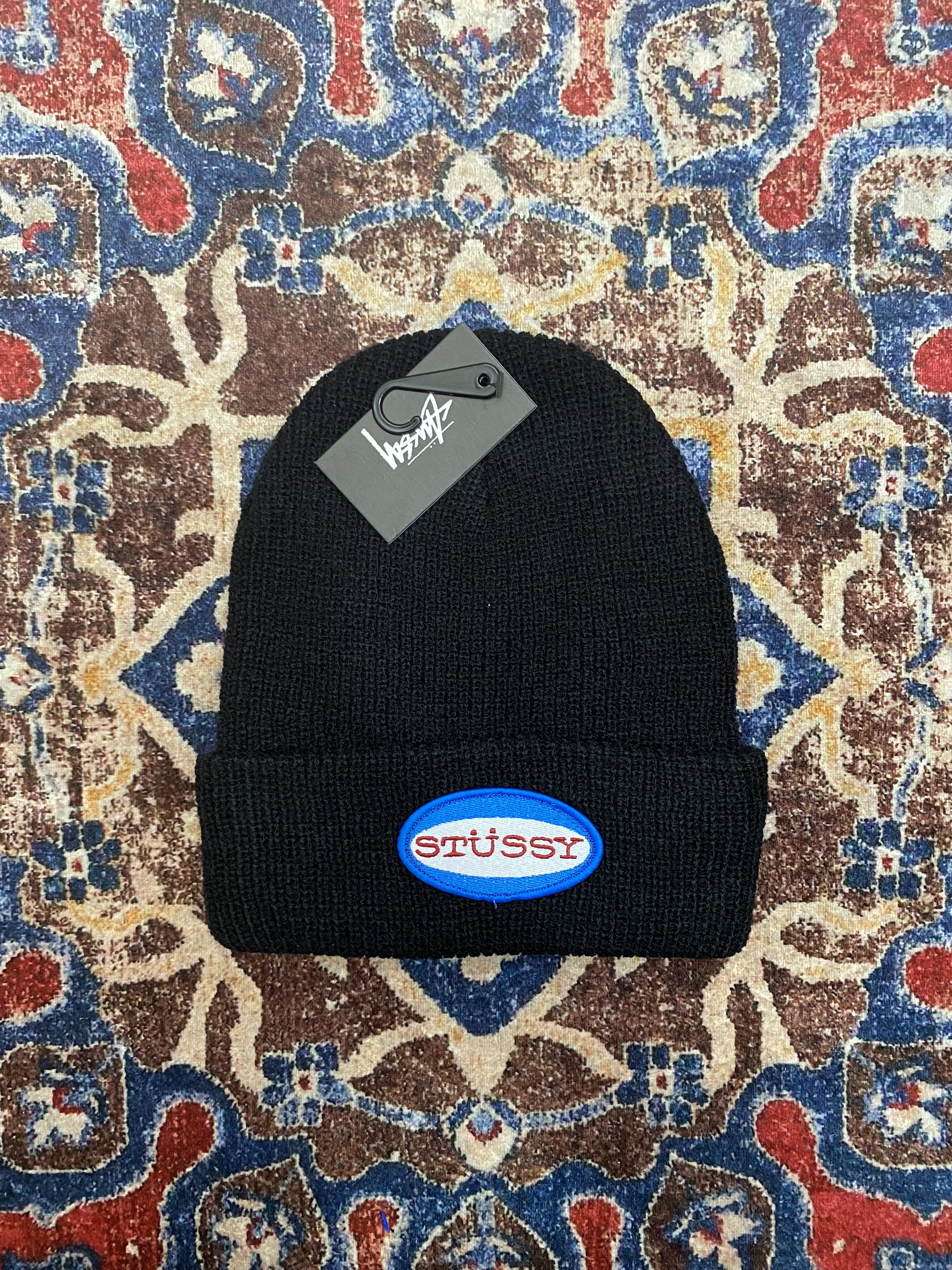 Stussy Stussy Oval Patch Cuff Beanie - Black Size ONE SIZE - 1 Thumbnail