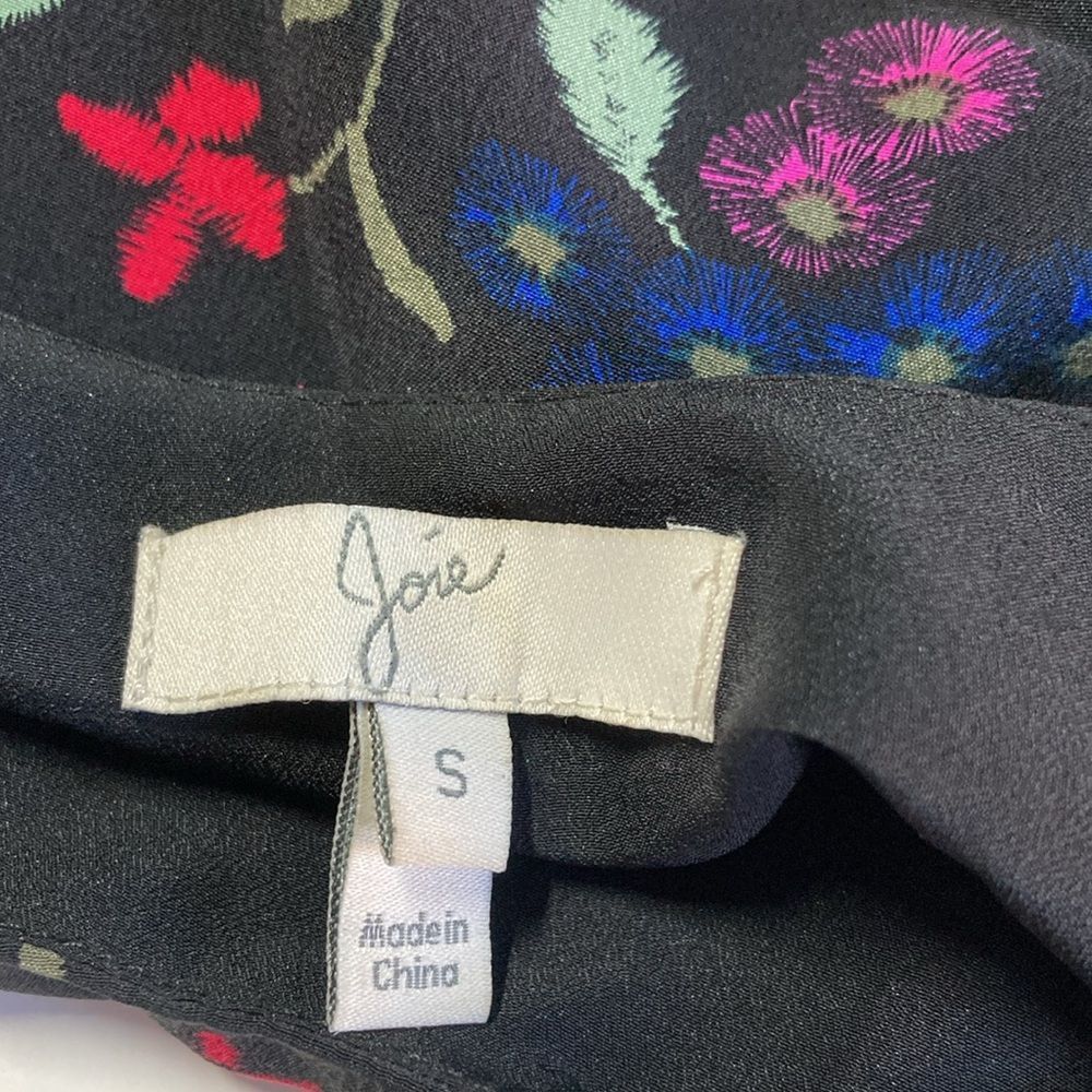 Joie Joie Black Floral Silk Tank Size S Fully Lined Pullover Blou Size S / US 4 / IT 40 - 4 Thumbnail