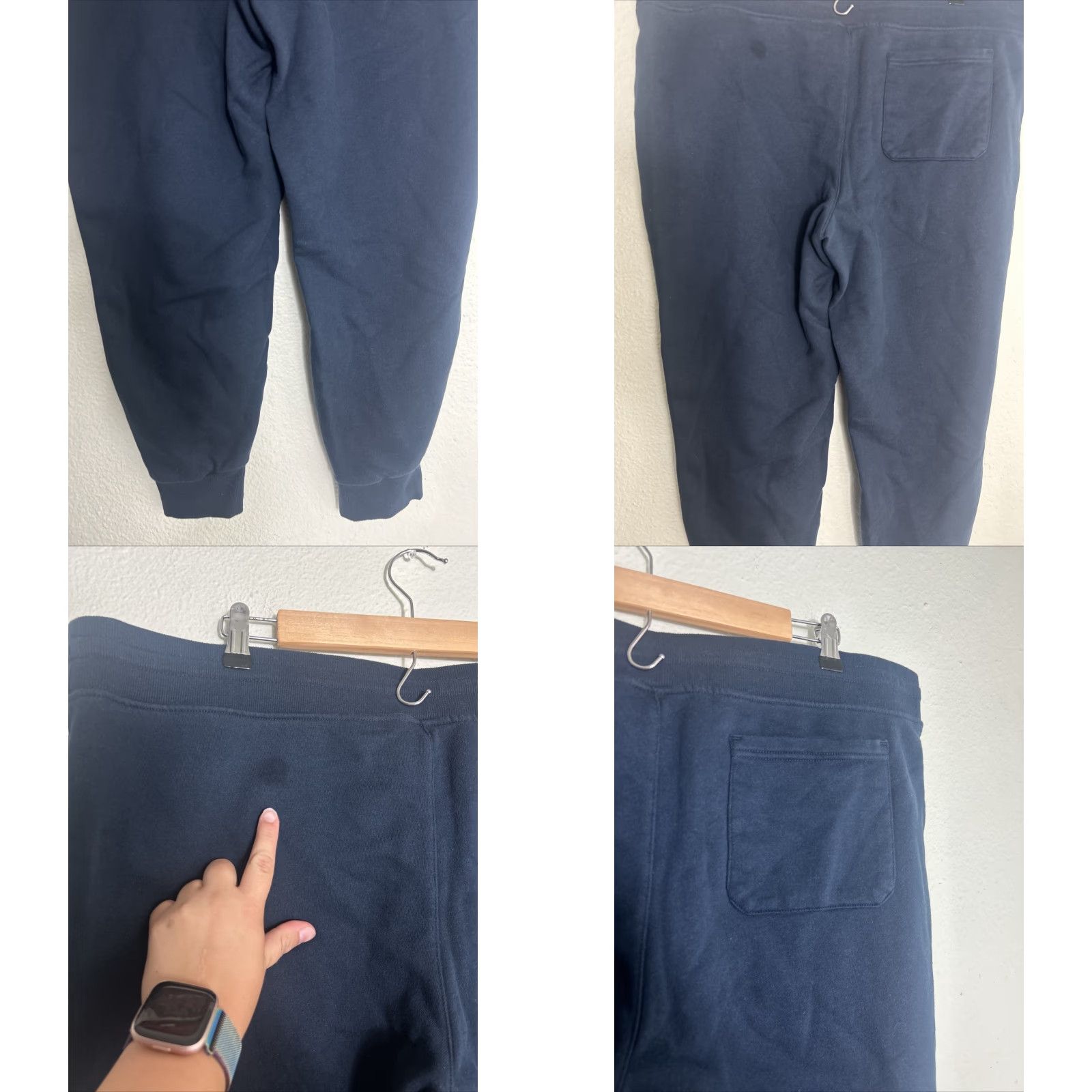 Vintage True Classic Fleece Joggers Mens XXL Navy Tapered Sweatpants Cotton Polyester Spandex Slim Fit 2XL Elastic Waist Pockets Lounge Activewear Size US 39 - 8 Thumbnail