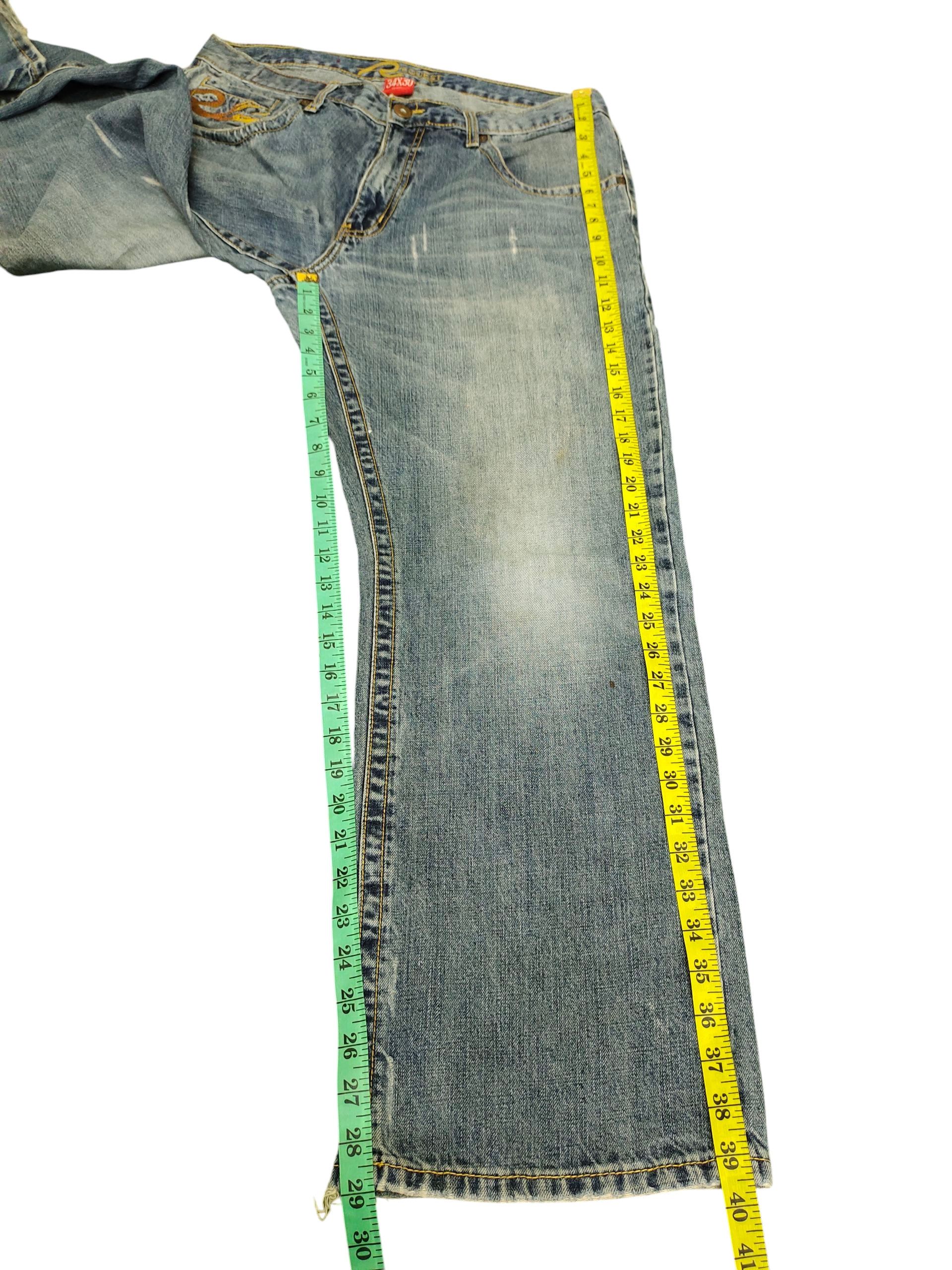 Artful Dodger Vintage Request Embroidered Distress Loose Denim Jeans Size US 34 / EU 50 - 16 Thumbnail