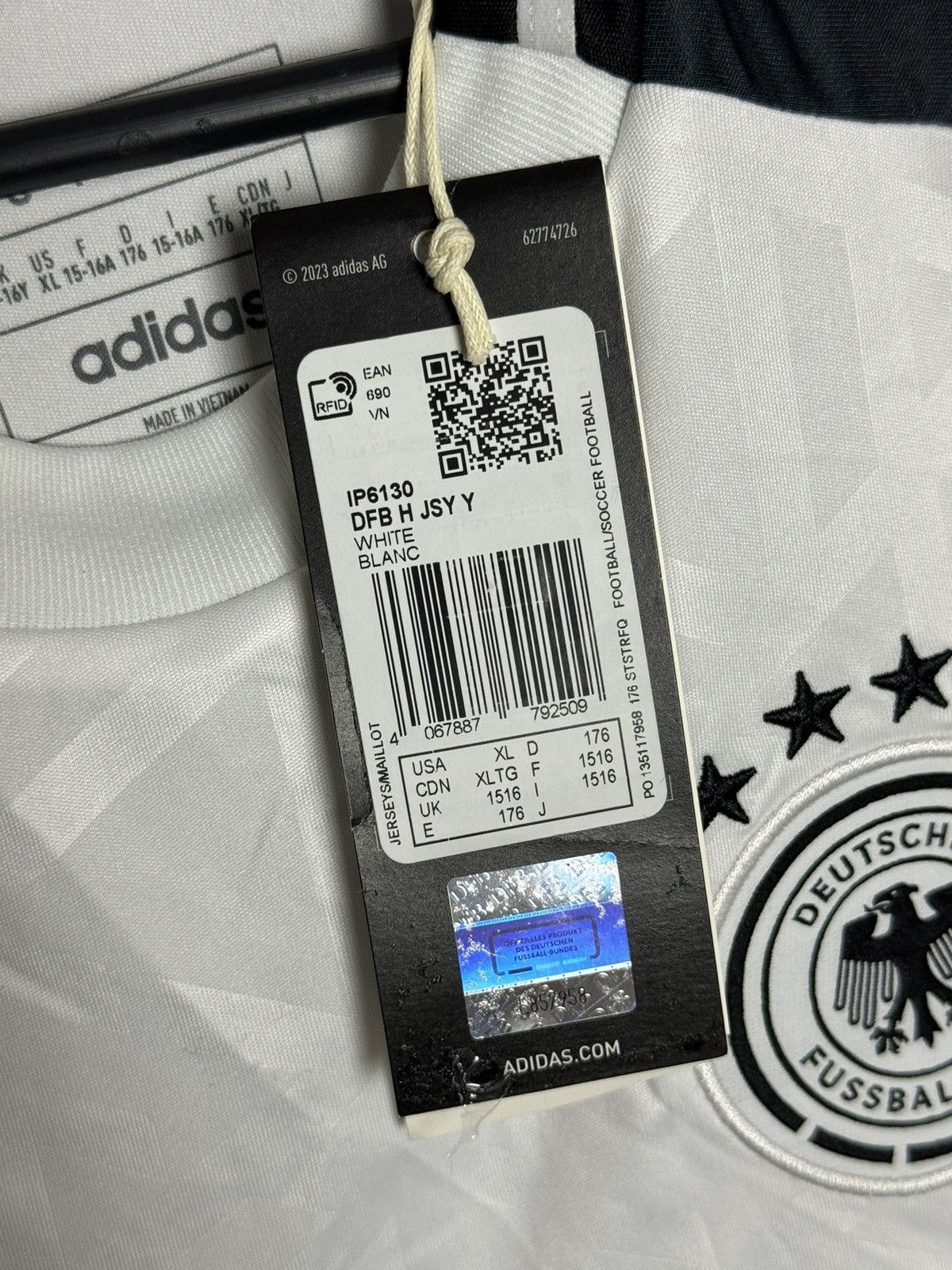Adidas KIDS New Germany National Team 2024 Home Football Jersey Size US S / EU 44-46 / 1 - 10 Thumbnail