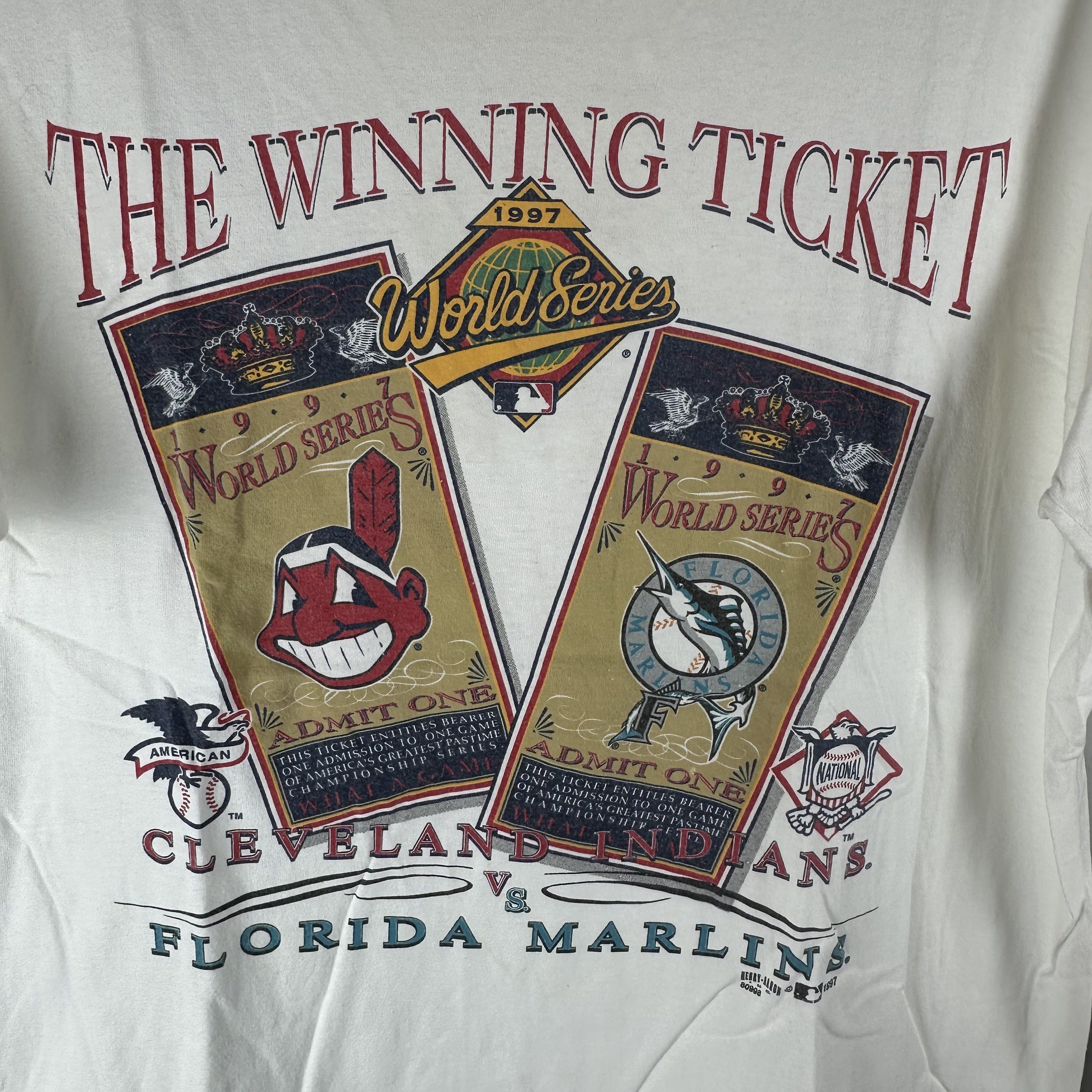 Vintage Vintage 1997 MLB World Series Indians VS Marlins T-shirt Size US XL / EU 56 / 4 - 2 Thumbnail