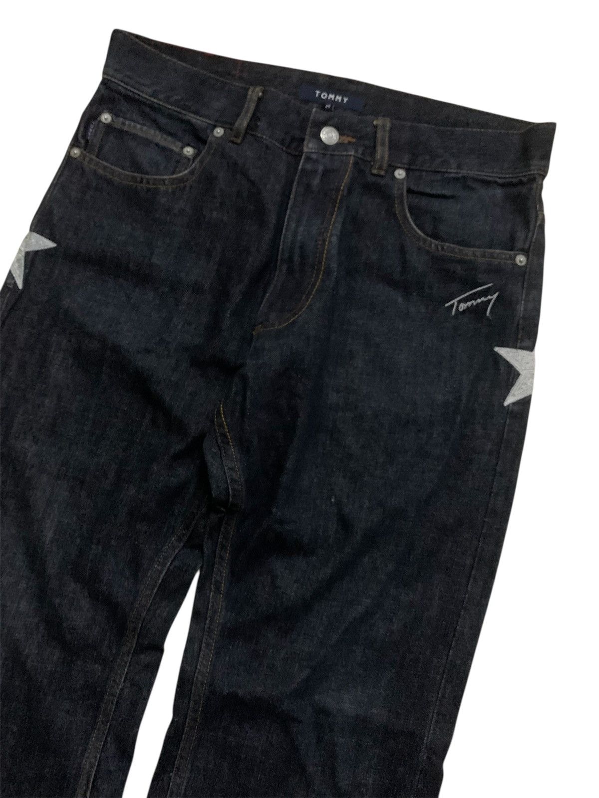 Tommy Hilfiger 💥Vtg Tommy Embroidered Star Black Denim Size US 32 / EU 48 - 5 Thumbnail
