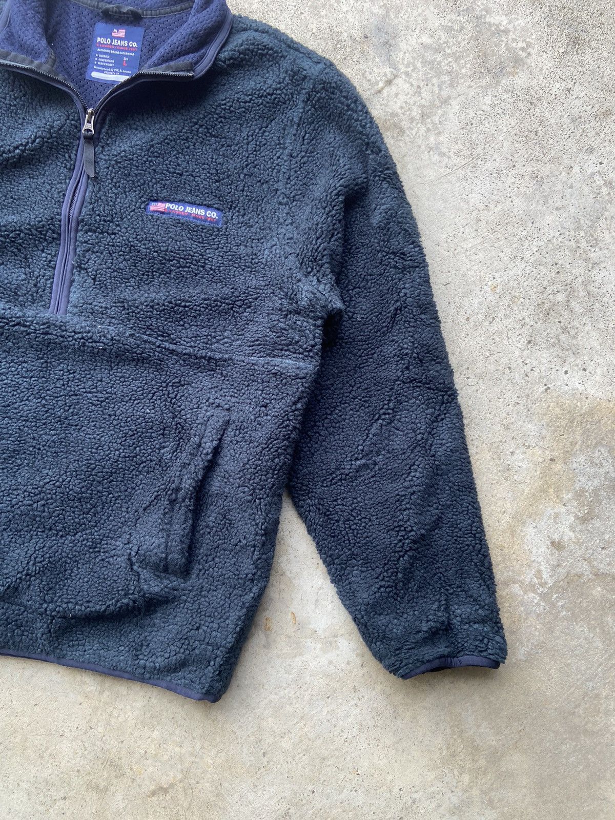 Polo Ralph Lauren Vintage 1990’s Polo Ralph Lauren Fleece Half Zipper Sweater Size US L / EU 52-54 / 3 - 2 Thumbnail