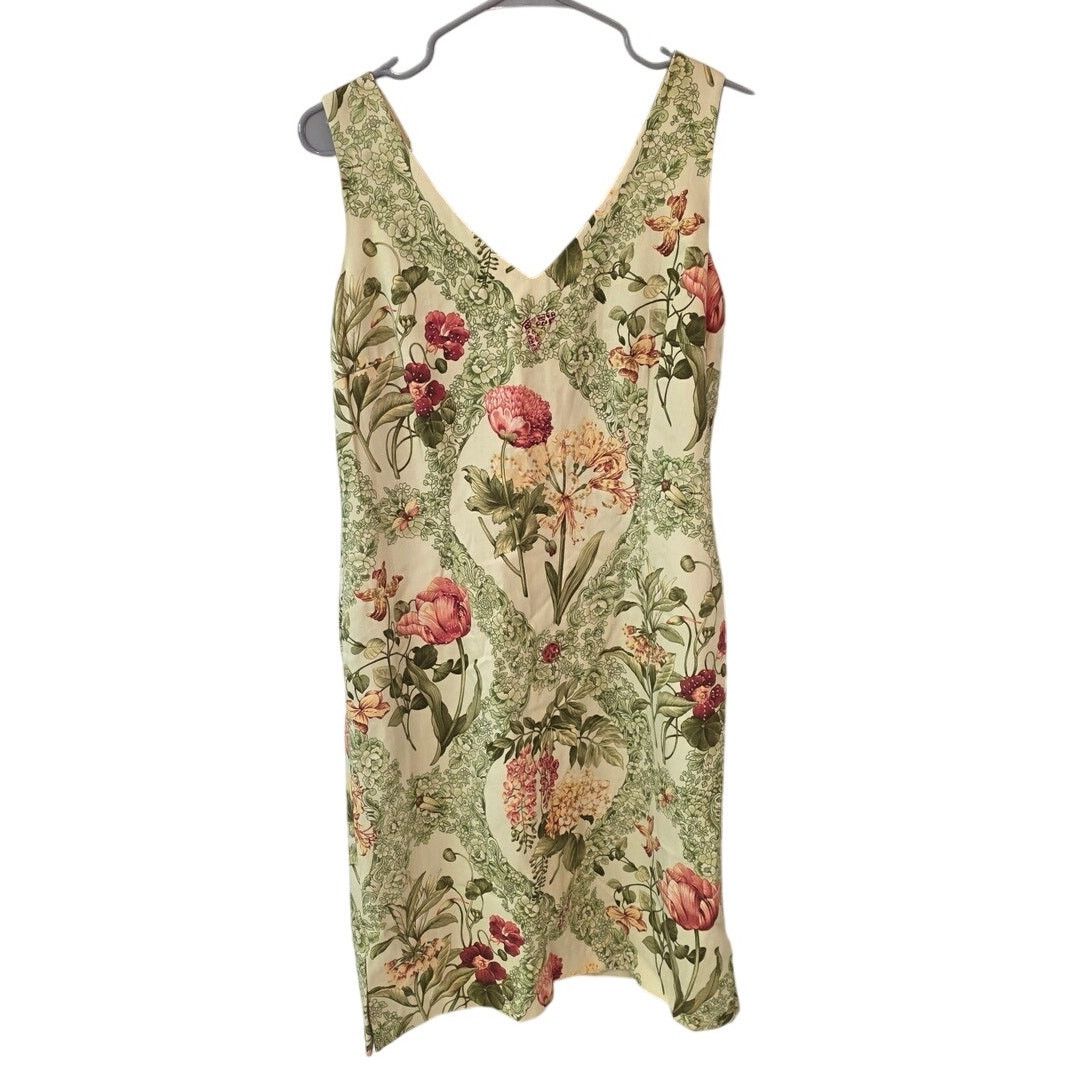 Talbots Talbots Sleeveless Yellow Floral Print Beaded Dress -Size 12 Size XL / US 12-14 / IT 48-50 - 1 Thumbnail