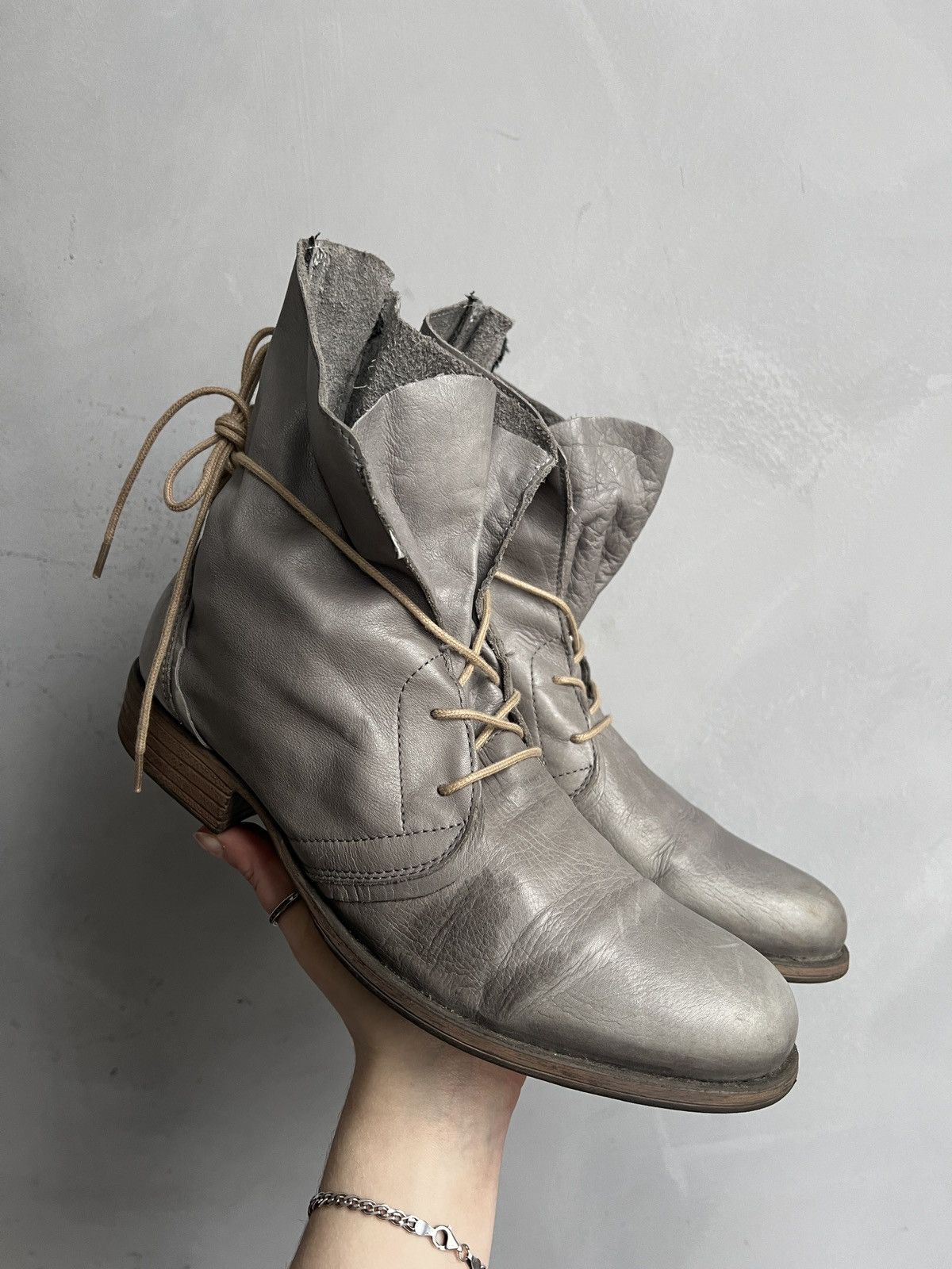Dirk Bikkembergs Lace up dirk bikkembergs style leather boots avant garde Size US 7.5 / EU 40-41 - 3 Thumbnail