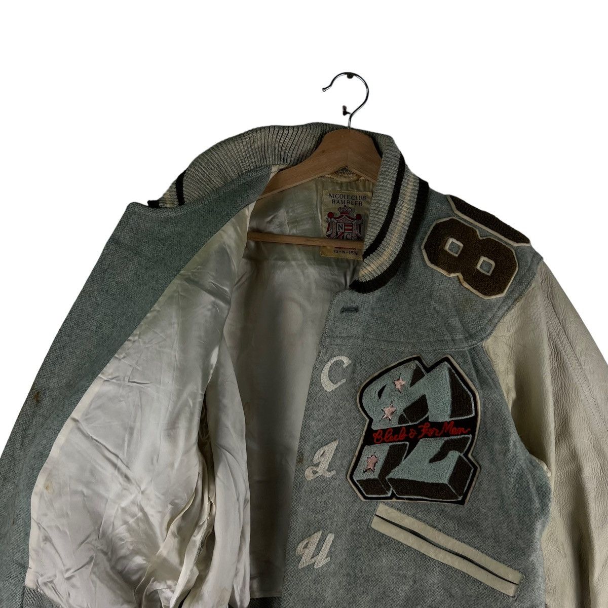 Japanese Brand 🔥90s Vintage Leather Varsity Jacket Nicole Club IsseyMiyake Size US S / EU 44-46 / 1 - 12 Thumbnail