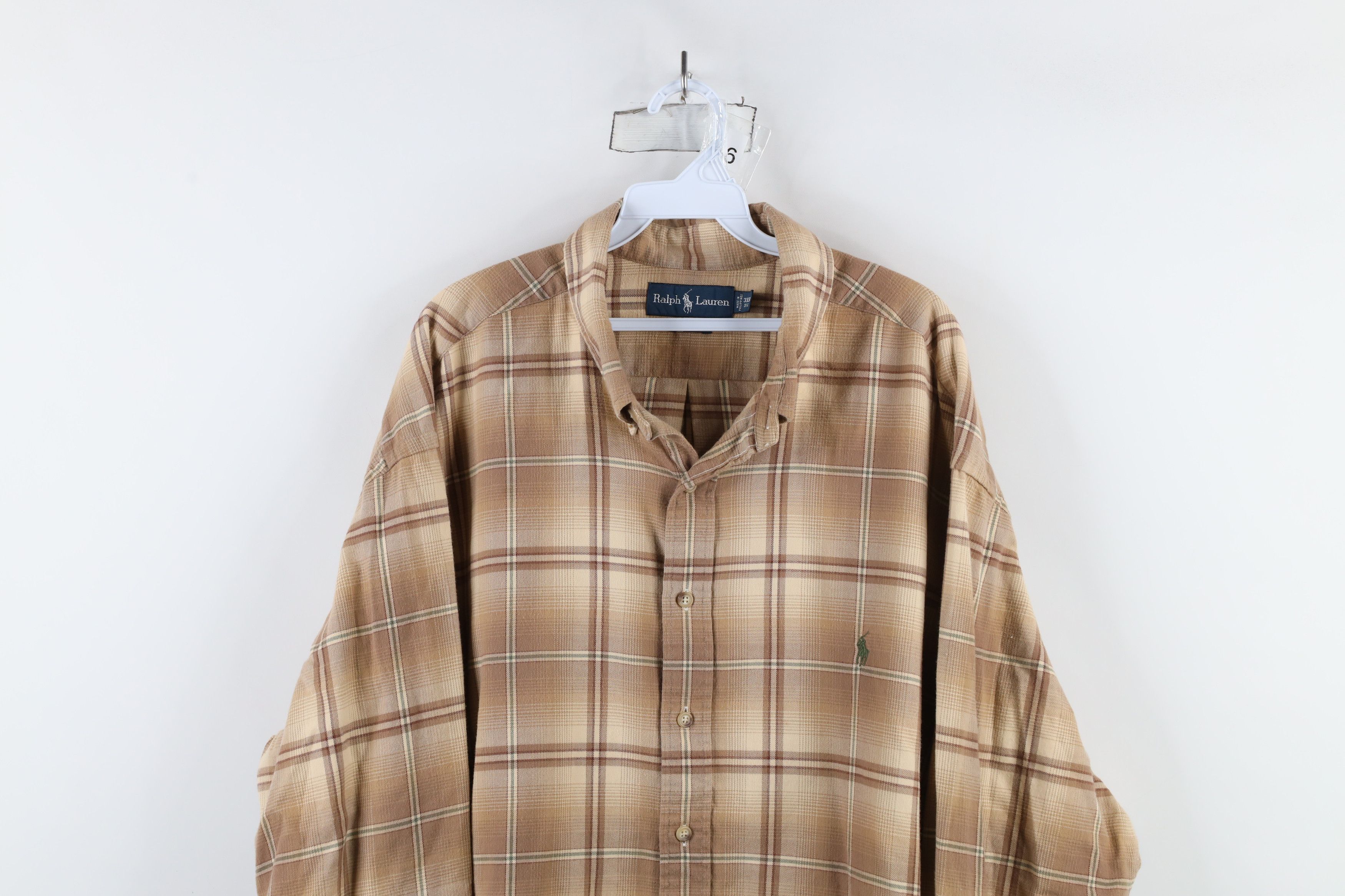 Ralph Lauren × Vintage Vintage 90s Ralph Lauren Flannel Collared Button Down Shirt Size US XXL / EU 58 / 5 - 2 Thumbnail
