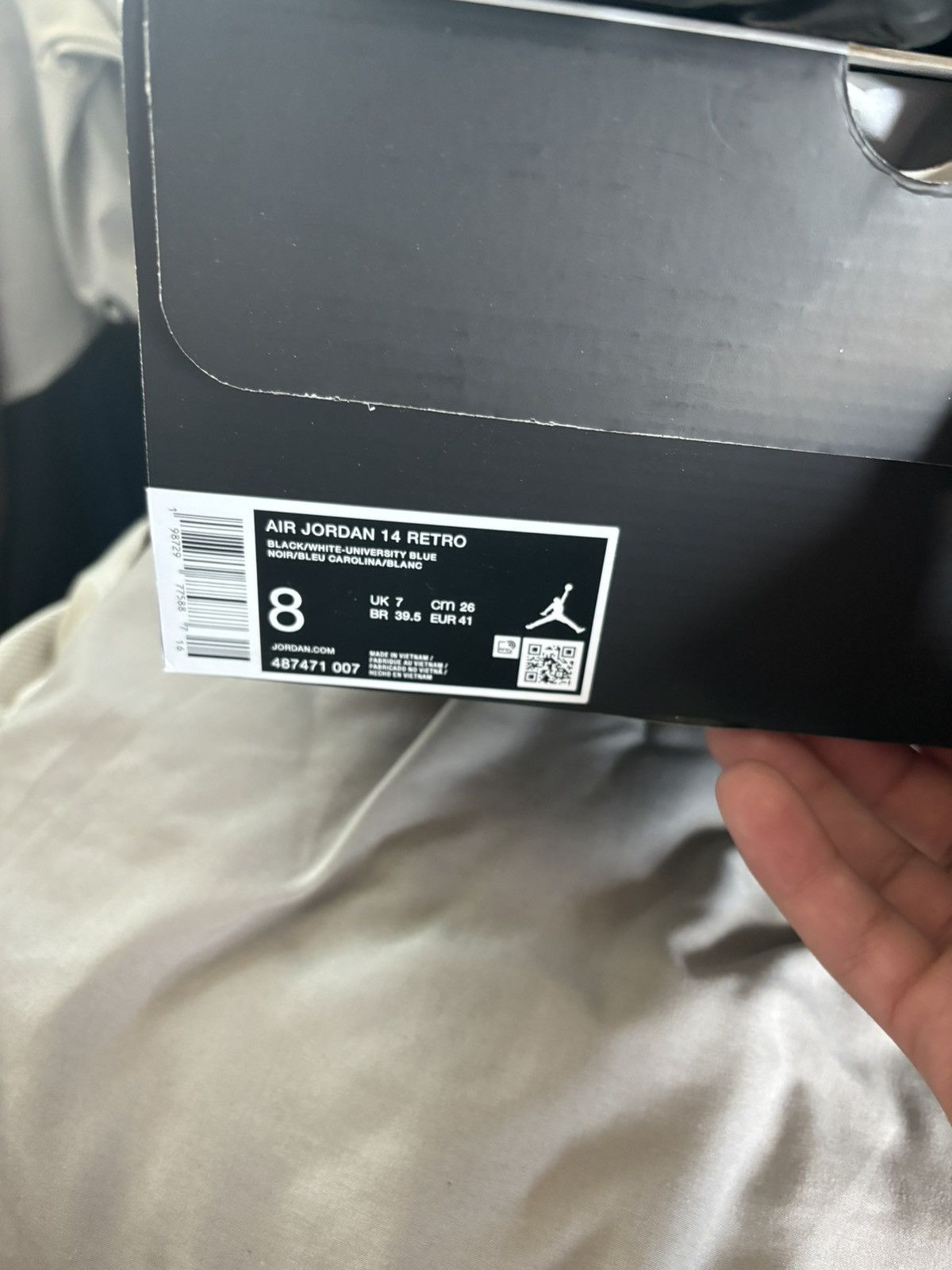 Jordan Brand Jordan Air Jordan 14 Retro 2026 Black University Blue Suede Size US 8 / EU 41 - 5 Thumbnail