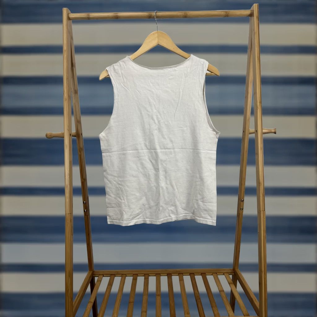Vintage VTG Buddha Siddhartha Inquire Within Zen Meditate Chopped Tank Top Shirt M White Religious Buddhism Mens Sleeveless T-Shirt BudHism Buddha 90s Theme Size US M / EU 48-50 / 2 - 1 Thumbnail