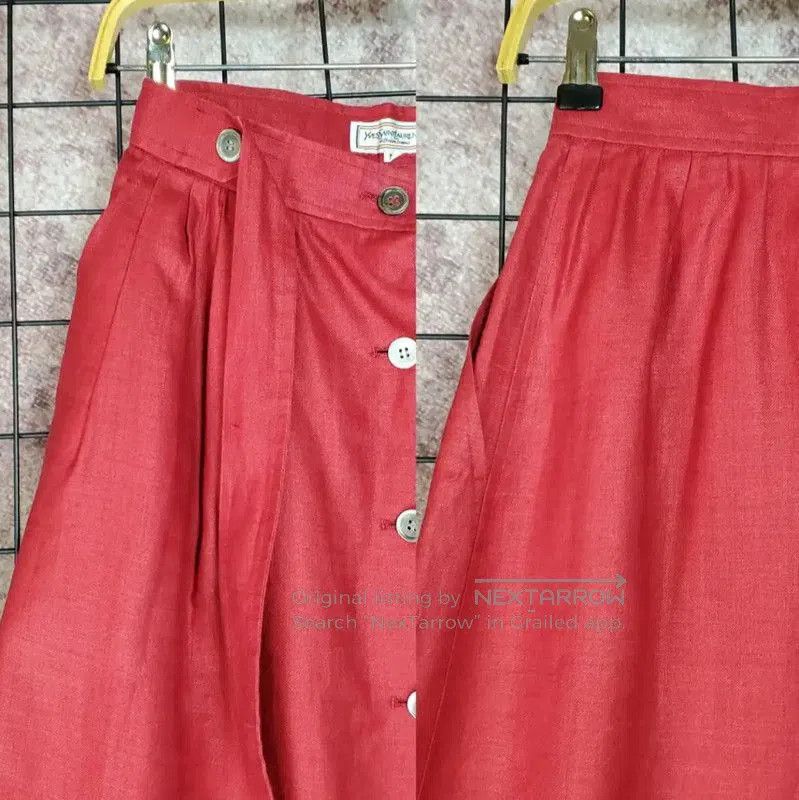 Other YSL Red Linen Midi Skirt for Summer . Size 29" - 3 Thumbnail