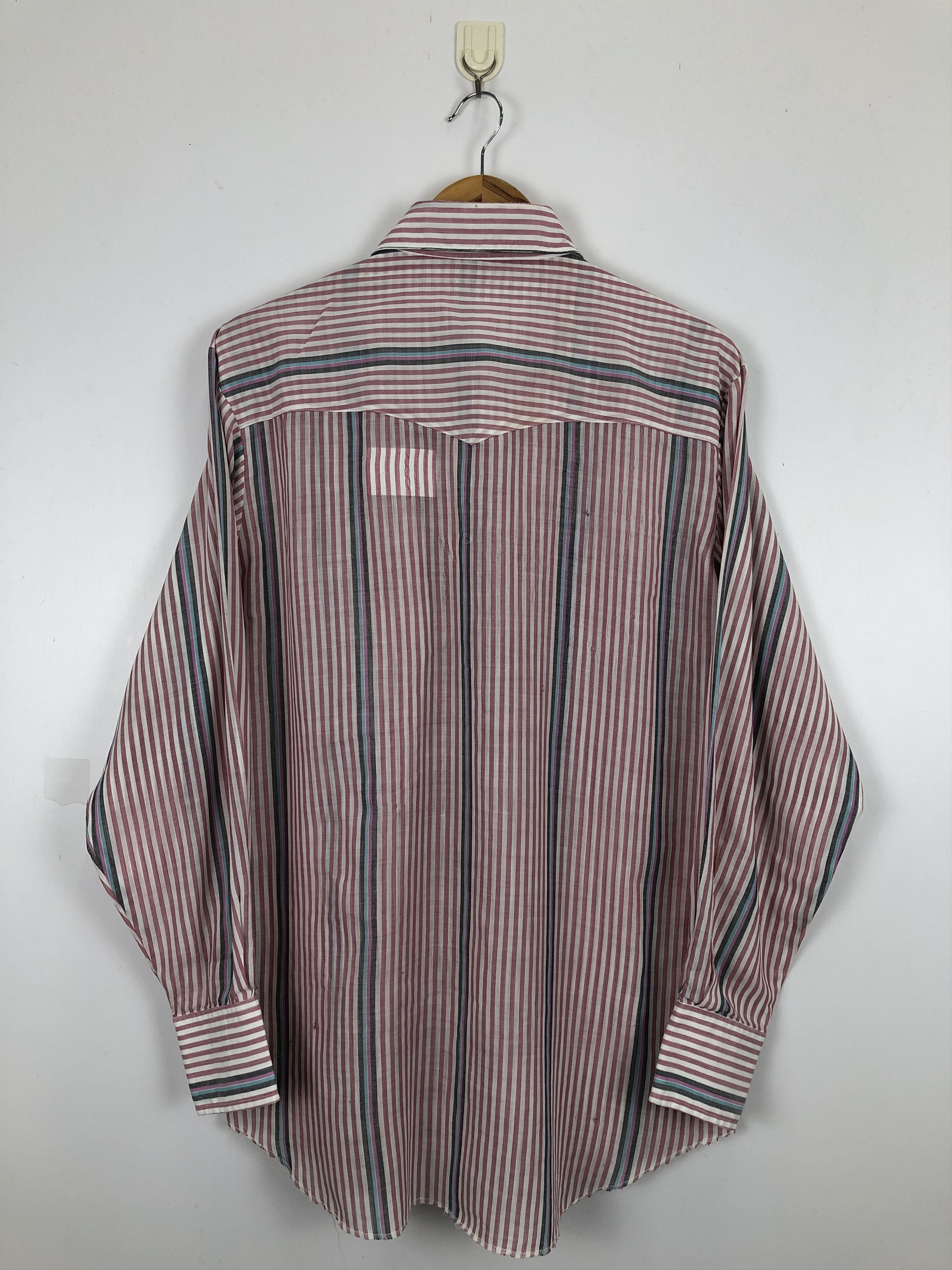 Vintage × Wrangler Vintage 70s Wrangler Stripes Paperthin Western Shirt TA0463 Size US M / EU 48-50 / 2 - 3 Thumbnail