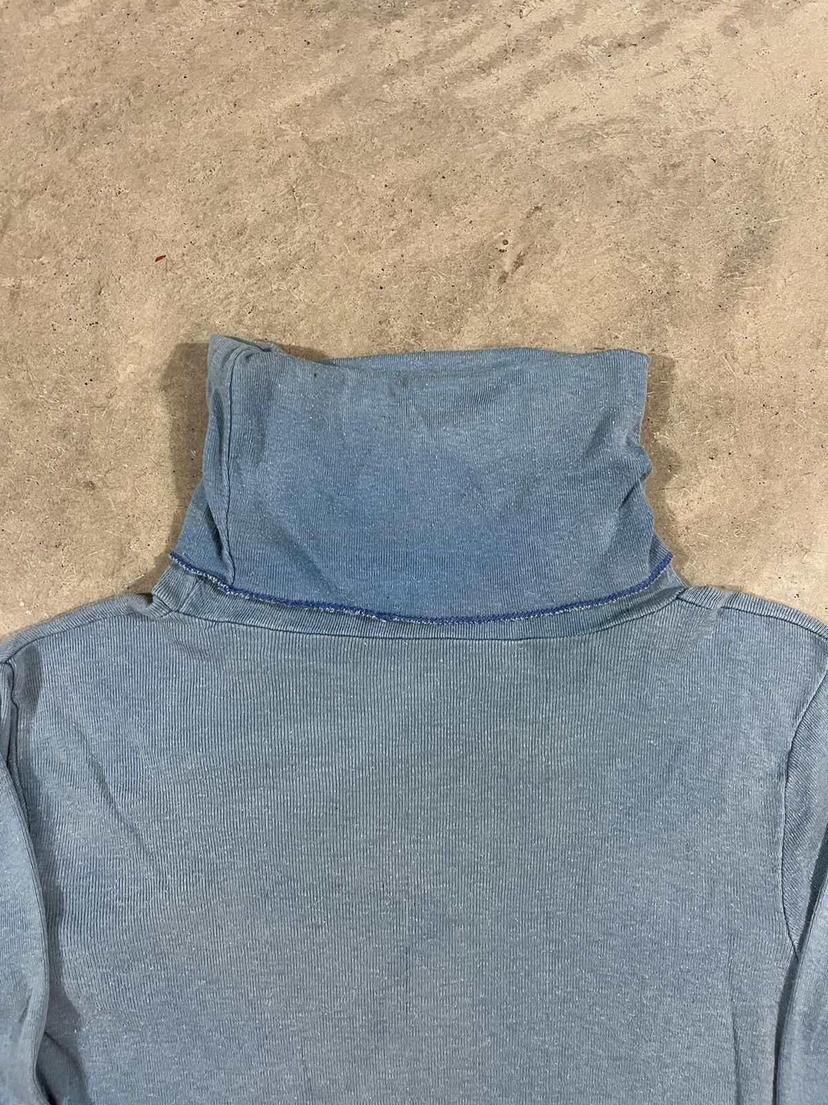 Vintage Vintage 60s 70s Turtleneck Shirt Faded Blue Size S / US 4 / IT 40 - 3 Thumbnail