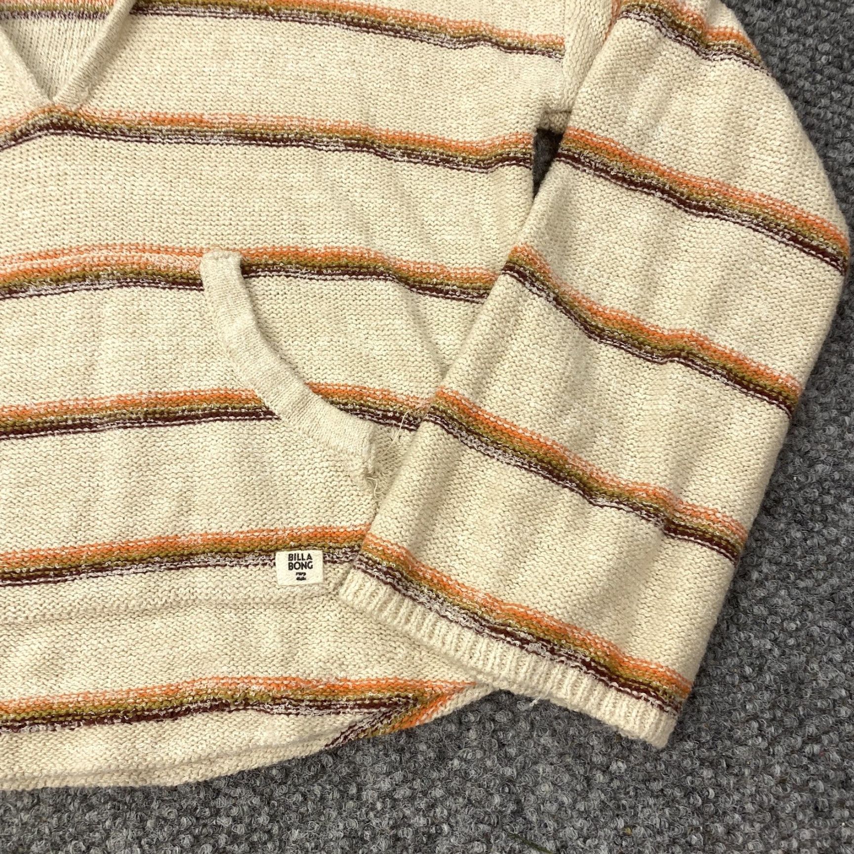 Billabong BILLABONG Beige Baja Stripe Hoodie Pullover Sweater Womens Small Size S / US 4 / IT 40 - 3 Thumbnail