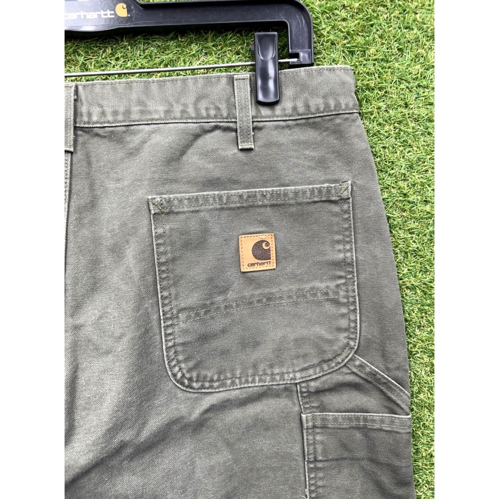 Carhartt VINTAGE Carhartt Pants Mens 38x32 Green Carpenter Duck Canvas Work B11MOS Relaxed Straight Denim? No Size US 38 / EU 54 - 3 Thumbnail