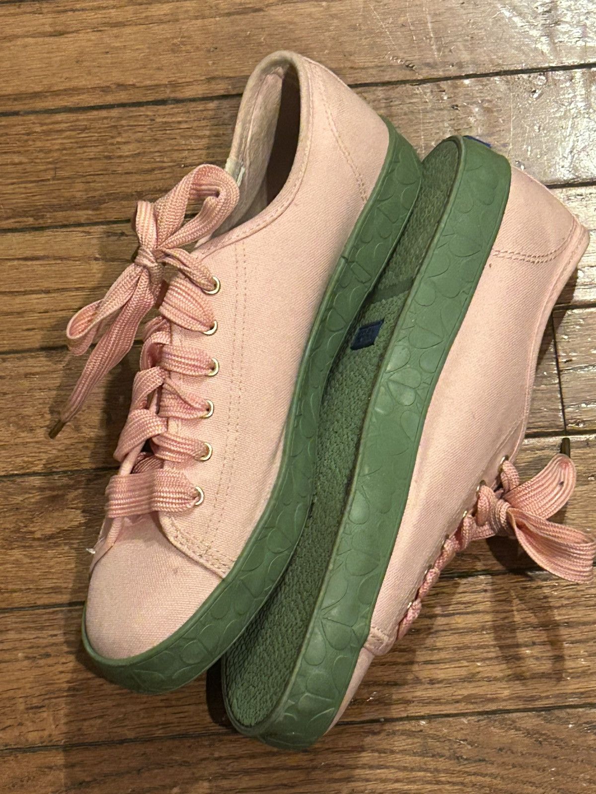 Kate Spade Keds X Kate Spade Pink & Green Sneakers Size US 8.5 / IT 38.5 - 7 Thumbnail