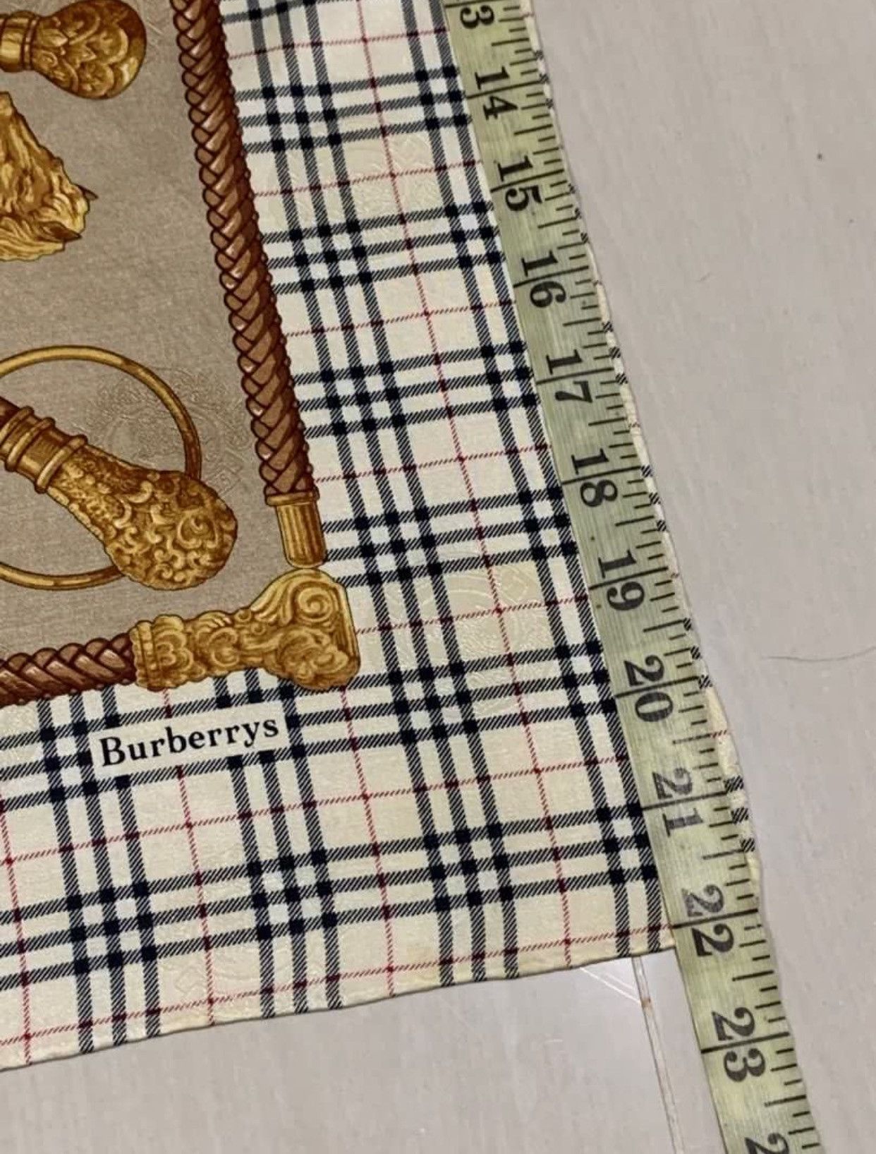 Burberry Vtg Burberrys Silk Scarf Nova Check Equestrian Walking Stick Size ONE SIZE - 7 Thumbnail