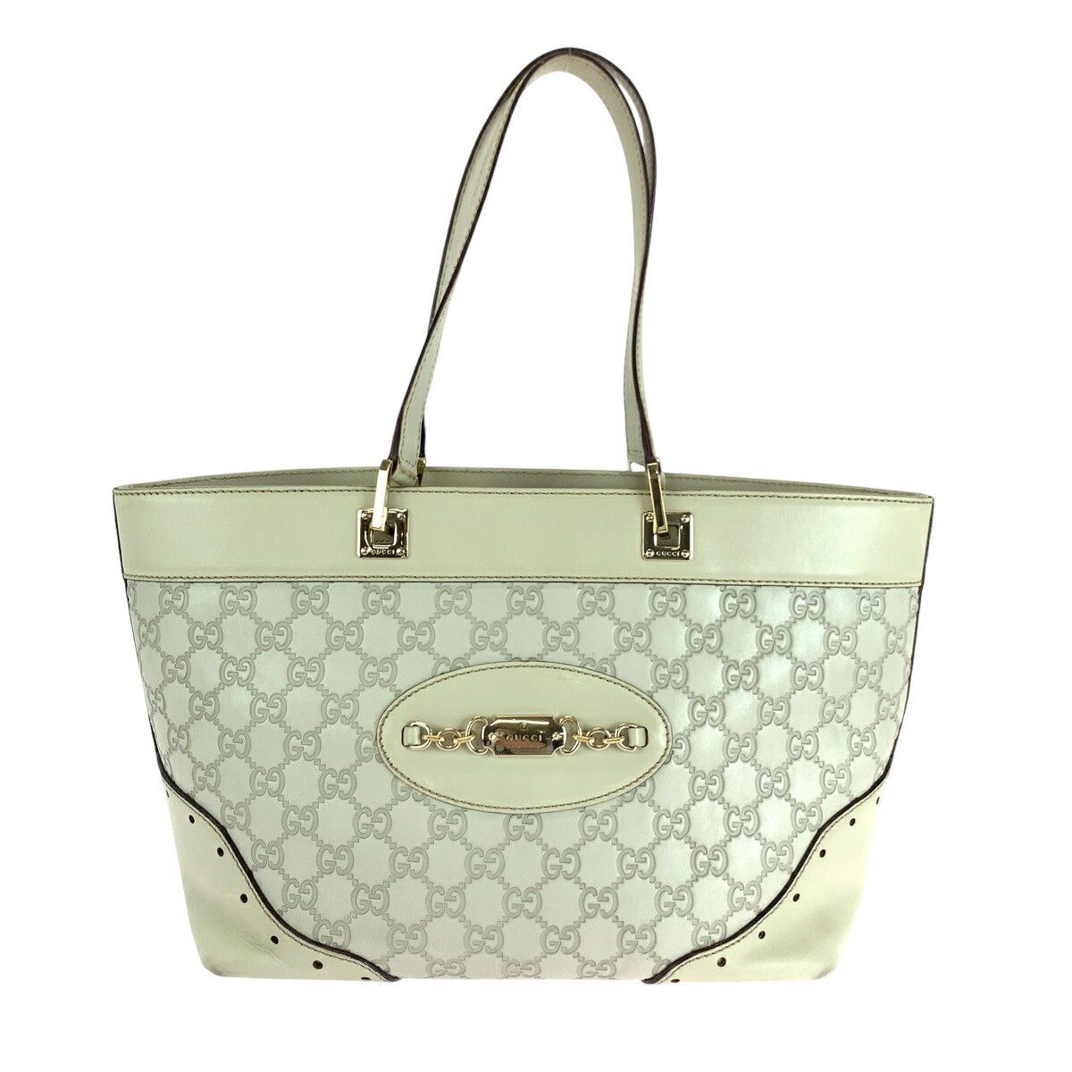 Gucci Gucci Guccissima Leather 2Way Tote Bag 145998 Leather Shoulder Bag 145998 in White, Women's