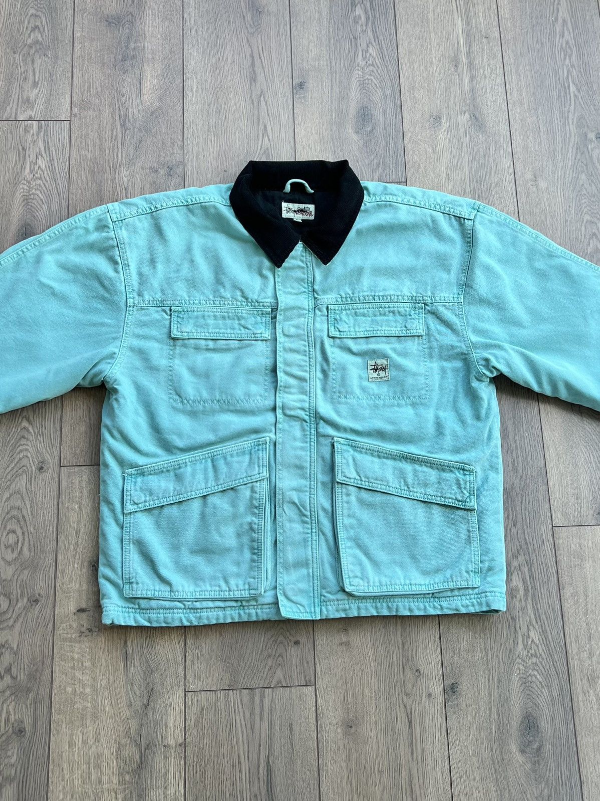 Stussy Stussy Washed Canvas Work Jacket Light Blue XL Size US XL / EU 56 / 4 - 2 Thumbnail