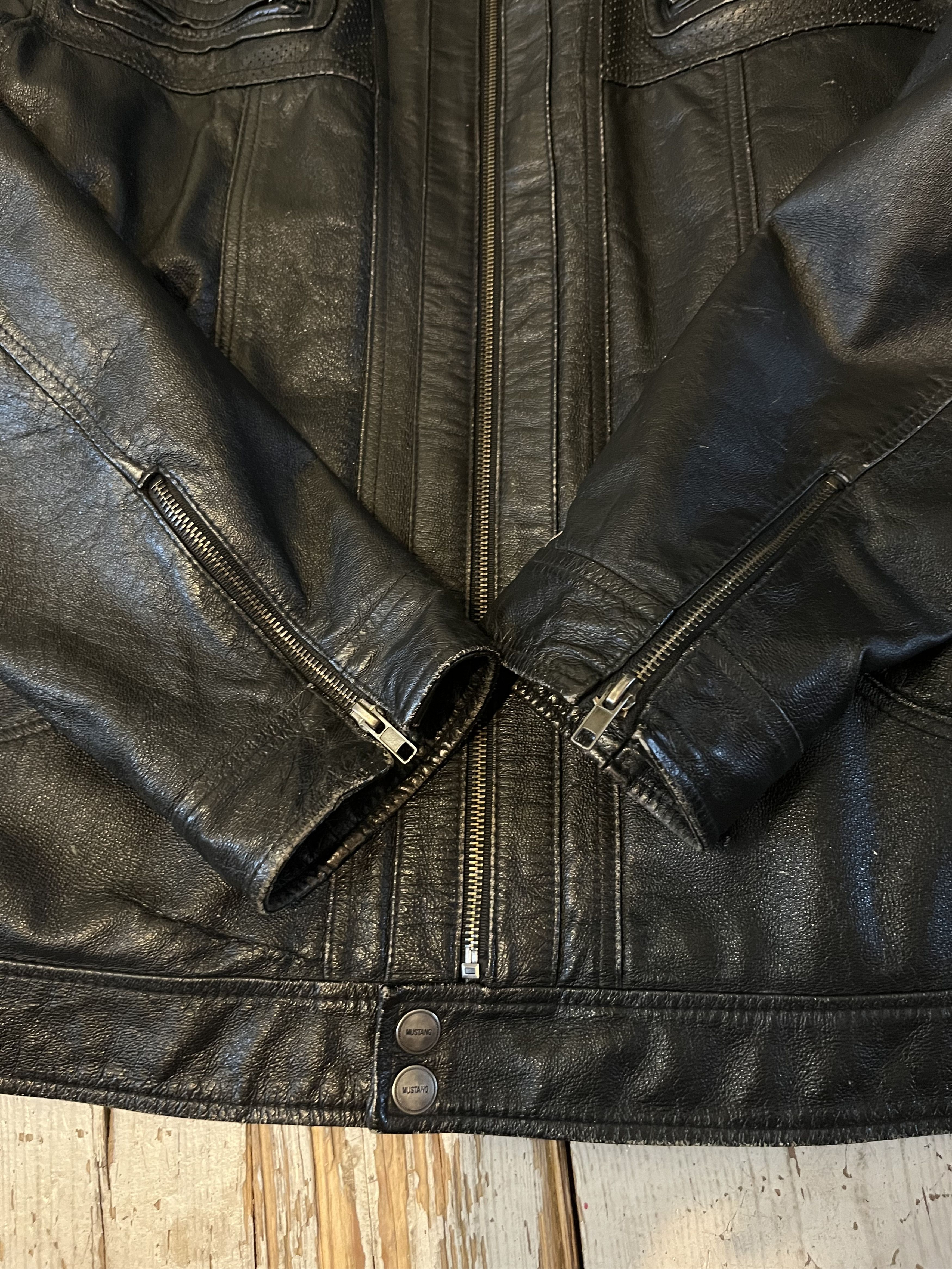 Vintage 90s Mustang Leather Racing Jacket