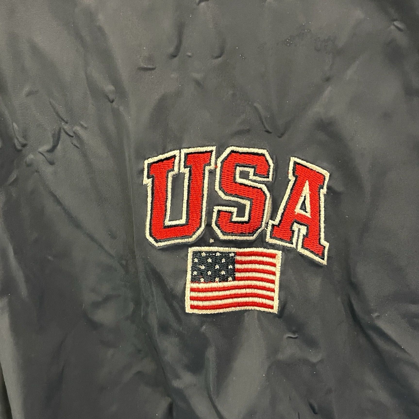 Vintage VINTAGE Steve & Barry's Jacket Mens 3XL Blue USA Flag Polyvinyl Zip Hooded Lined Size US XXL / EU 58 / 5 - 5 Thumbnail