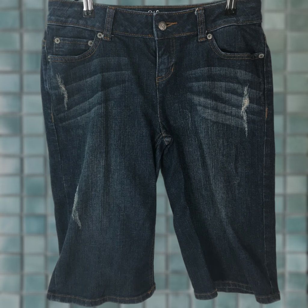 Vintage Simply Vera Vera Wang Women's Capri Jeans Size 4 Blue Denim Mid Rise Regular Fit Size 27" / US 4 / IT 40 - 1 Thumbnail
